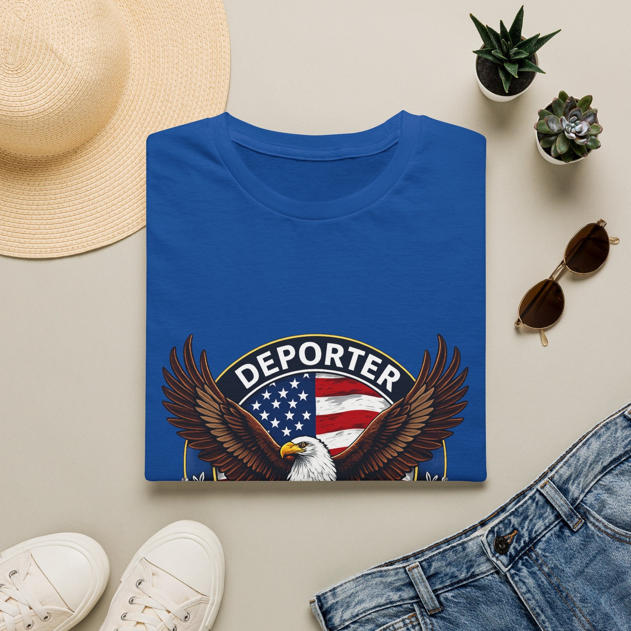 Deporter Supporter T-Shirt — Patriotic Eagle American Flag Tee