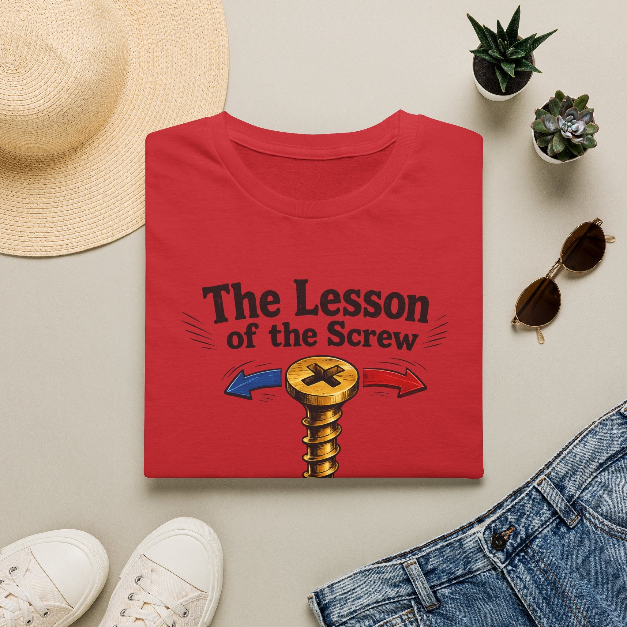 T-Shirt — “The Lesson of the Screw” Funny Instructional Graphic Tee