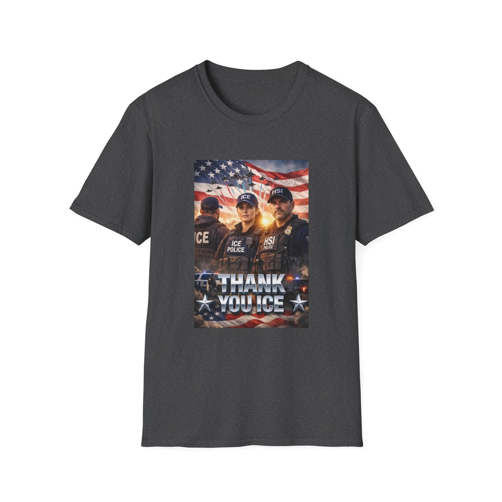 Police Tribute T-Shirt — "Thank You Police" American Flag Design