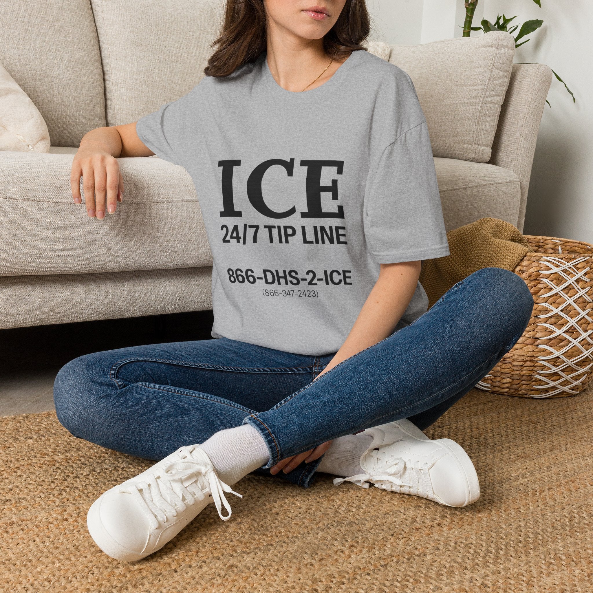 ICE 24/7 Tip Line T-Shirt — Funny ICE Hotline Graphic Tee