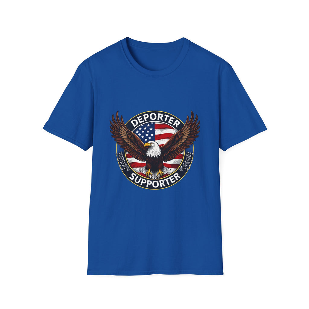 Deporter Supporter T-Shirt — Patriotic Eagle American Flag Tee