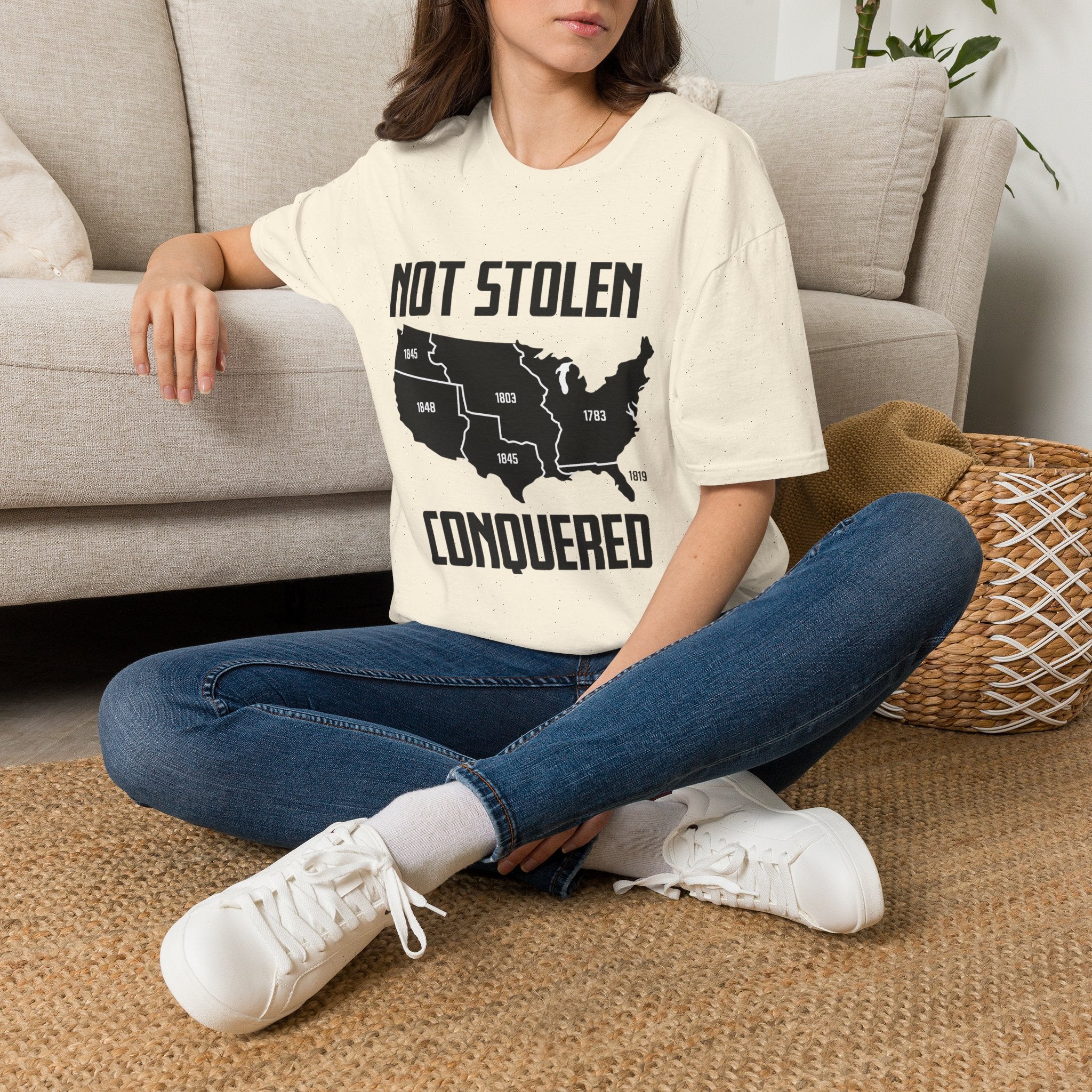 Not Stolen Conquered T‑Shirt — Historical Midwest/Great Plains Map Tee