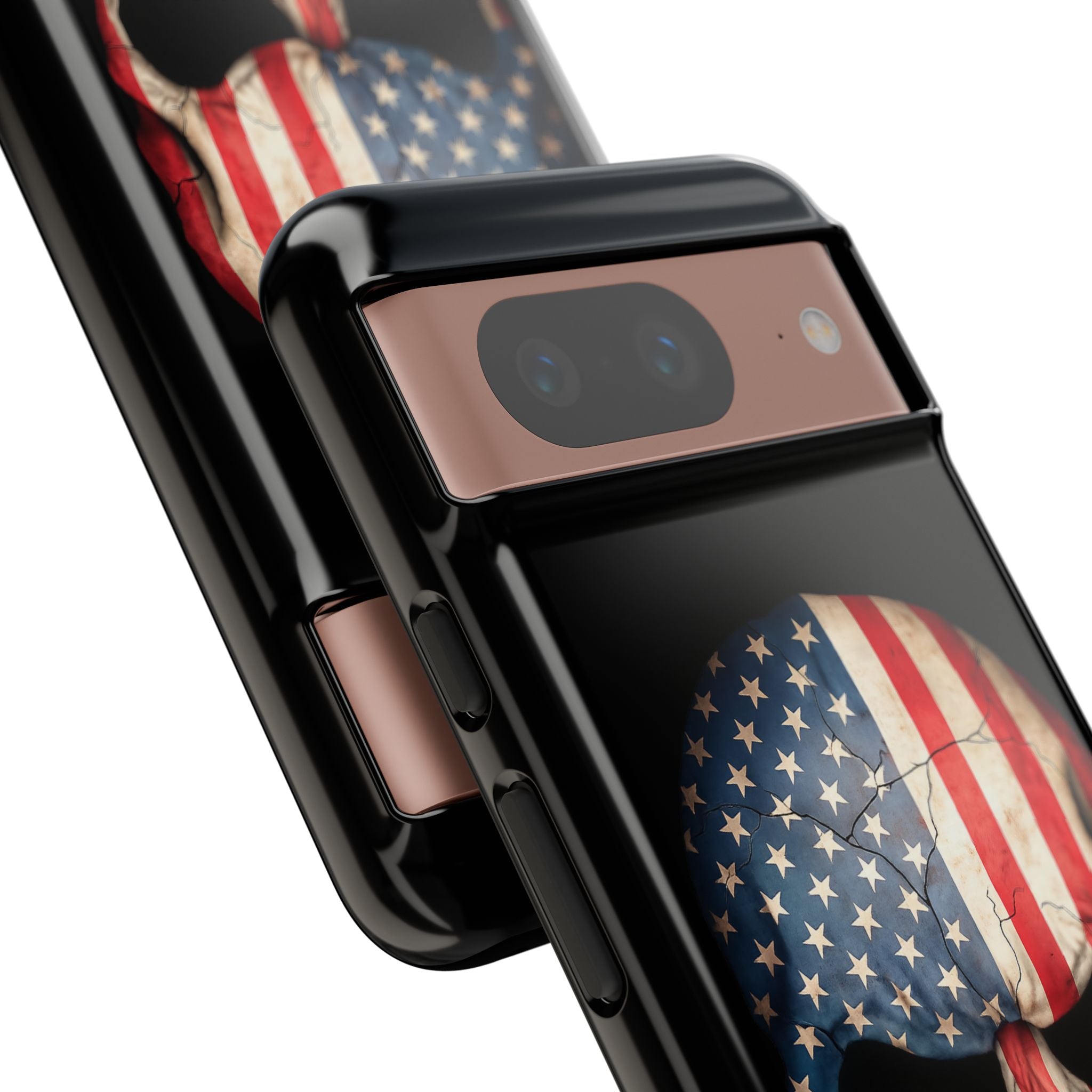 American Flag Skull Phone Case - Patriotic Tough Protective Cover