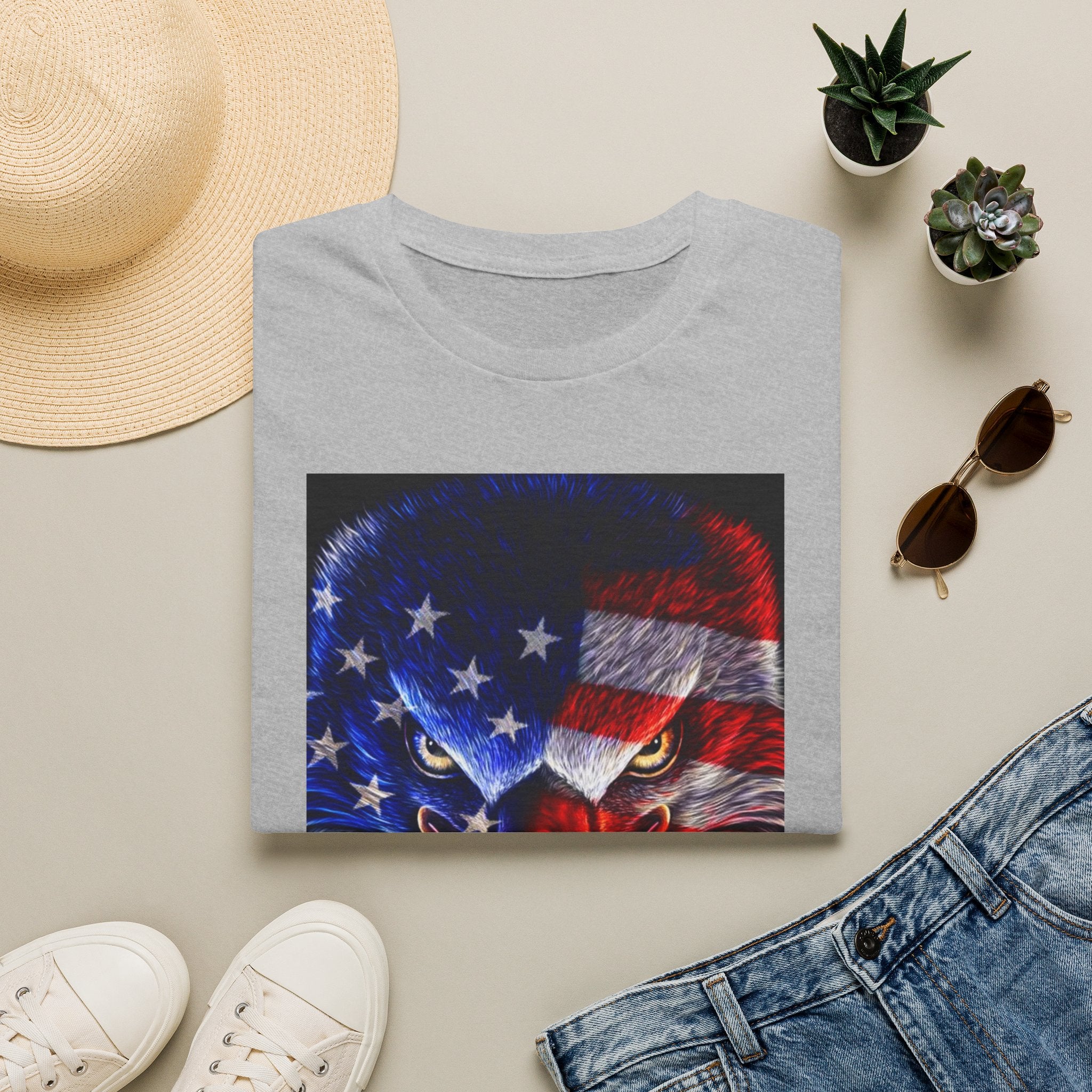 Patriotic Eagle T-Shirt — American Flag Bald Eagle Graphic Tee