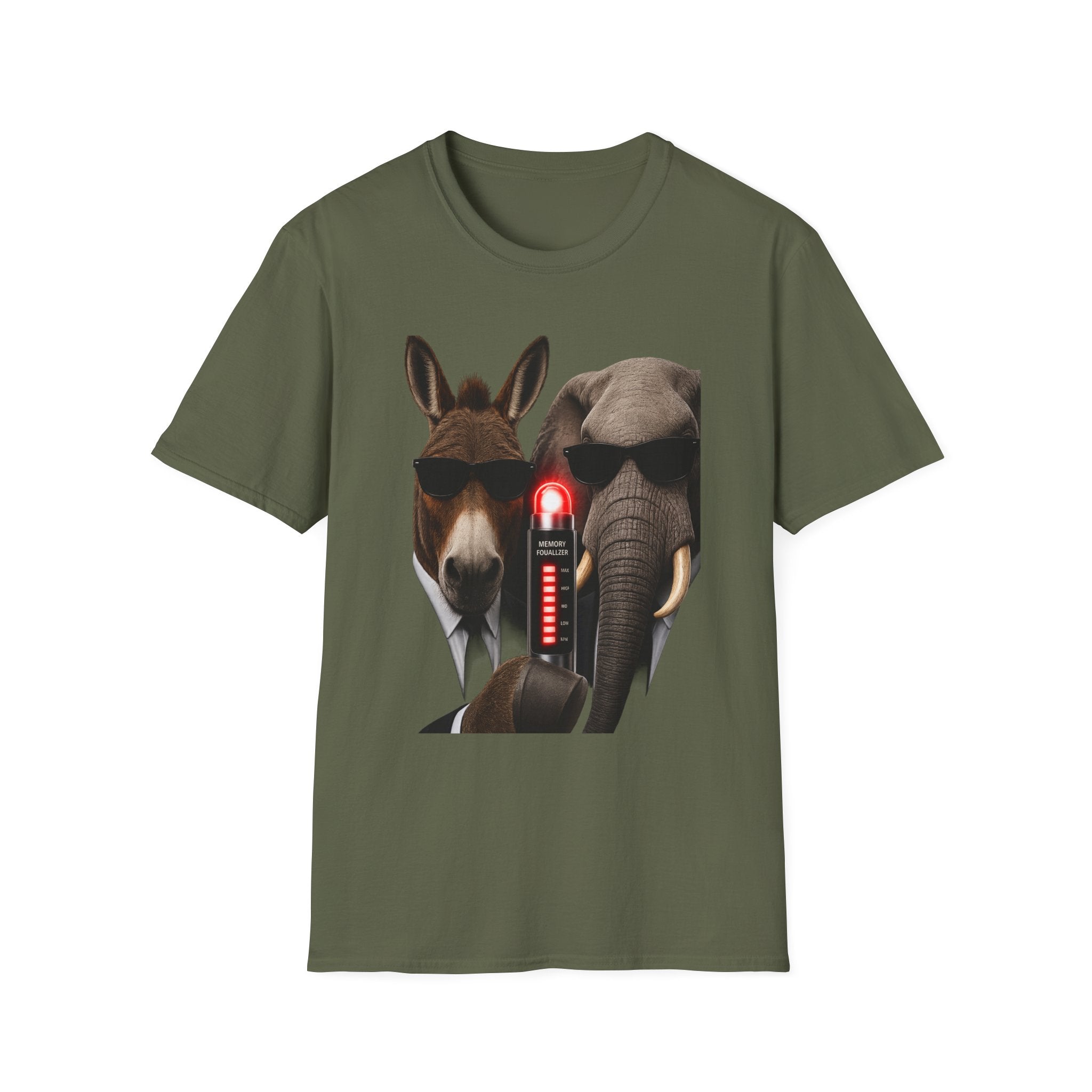 Funny Donkey & Elephant Sunglasses T-Shirt — Political Animal Humor Tee
