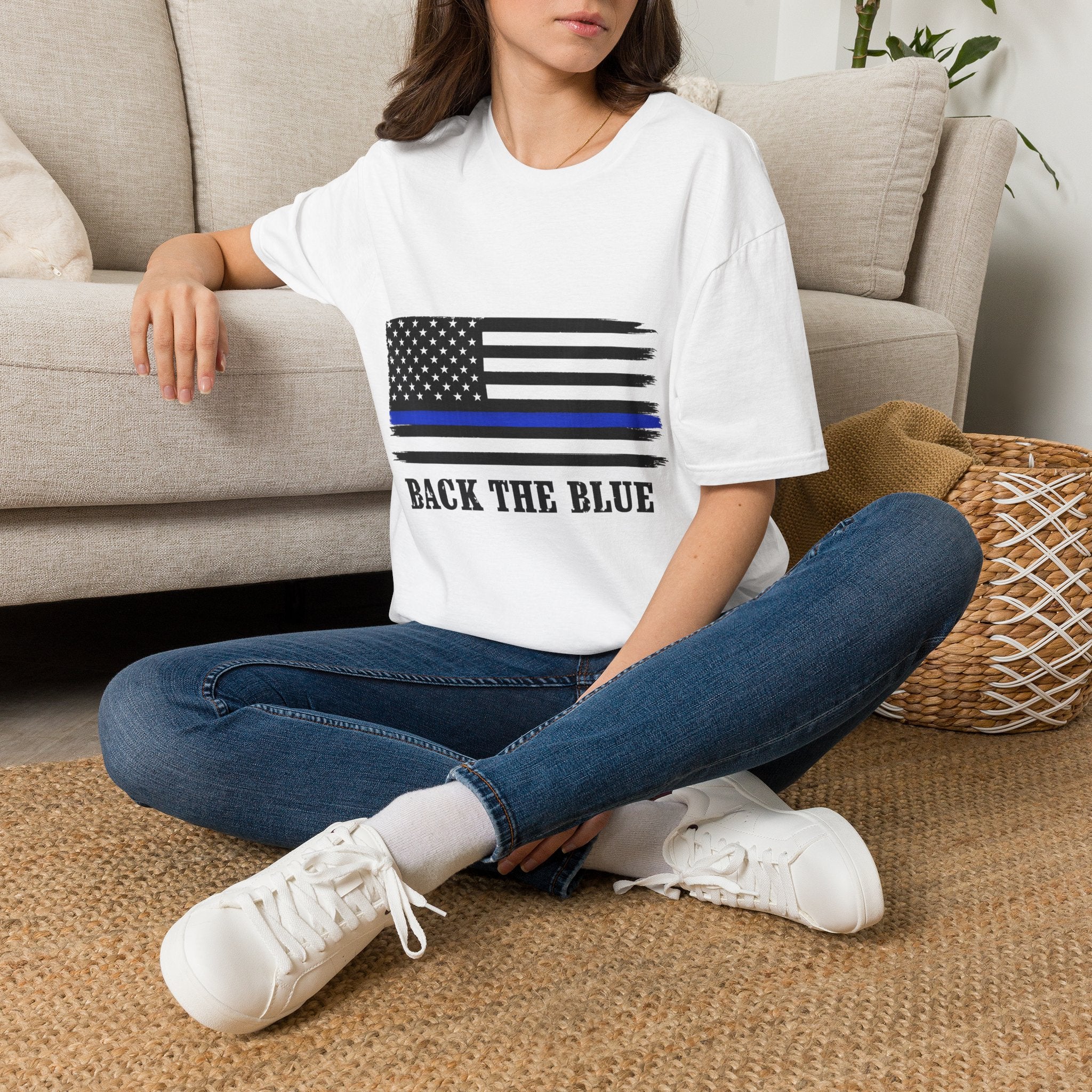T-Shirt — Thin Blue Line American Flag "Back The Blue" Patrol Tee