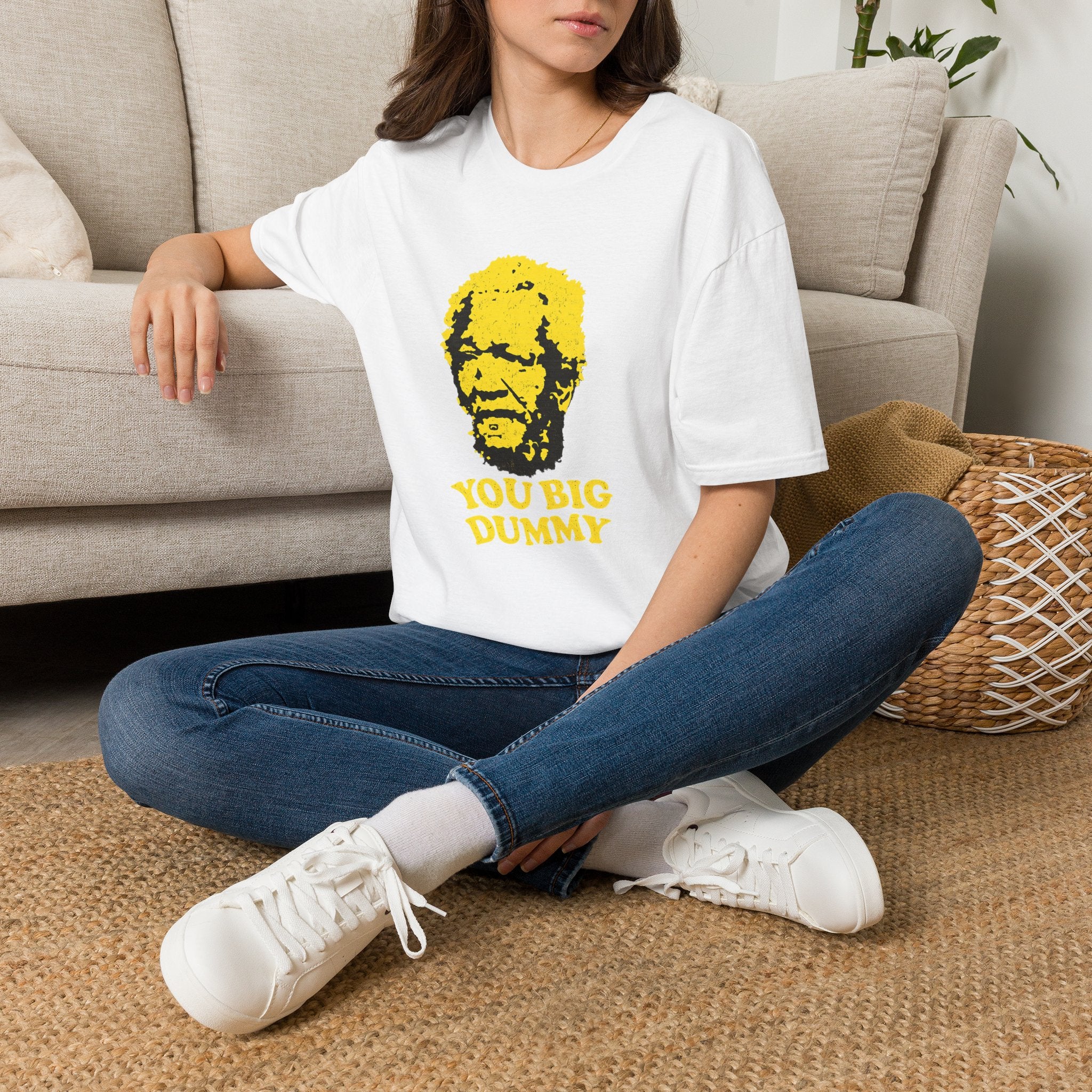 Graphic T-Shirt — Yellow Pop Art Face "You Big Dummy" Retro Humor Tee