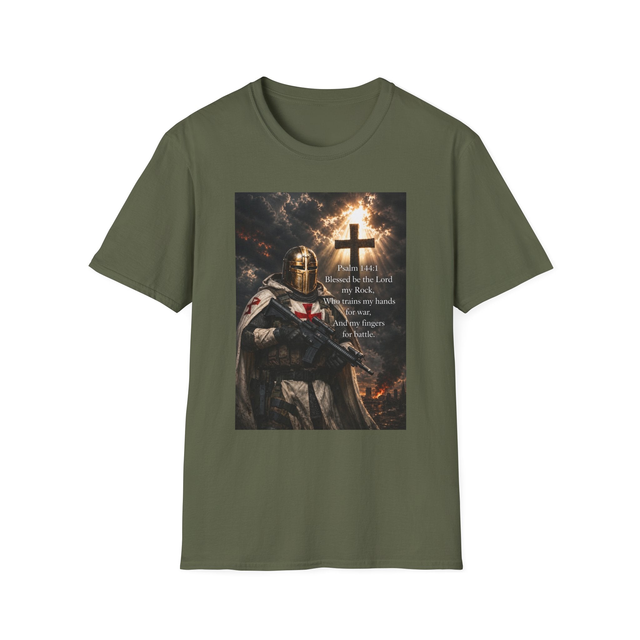 Christian Knight T-Shirt — Psalm 18:1 Faith & Strength Tee