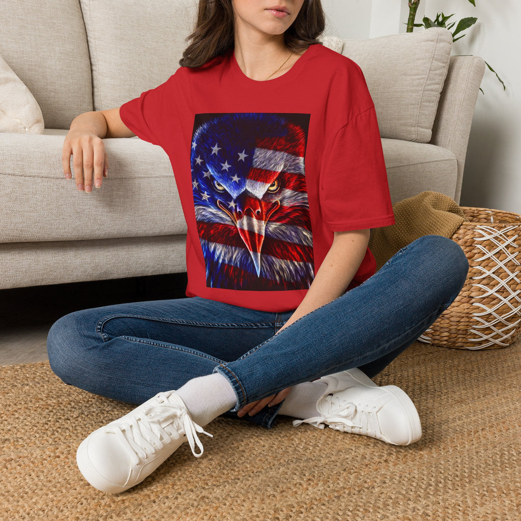 Patriotic Eagle T-Shirt — American Flag Bald Eagle Graphic Tee