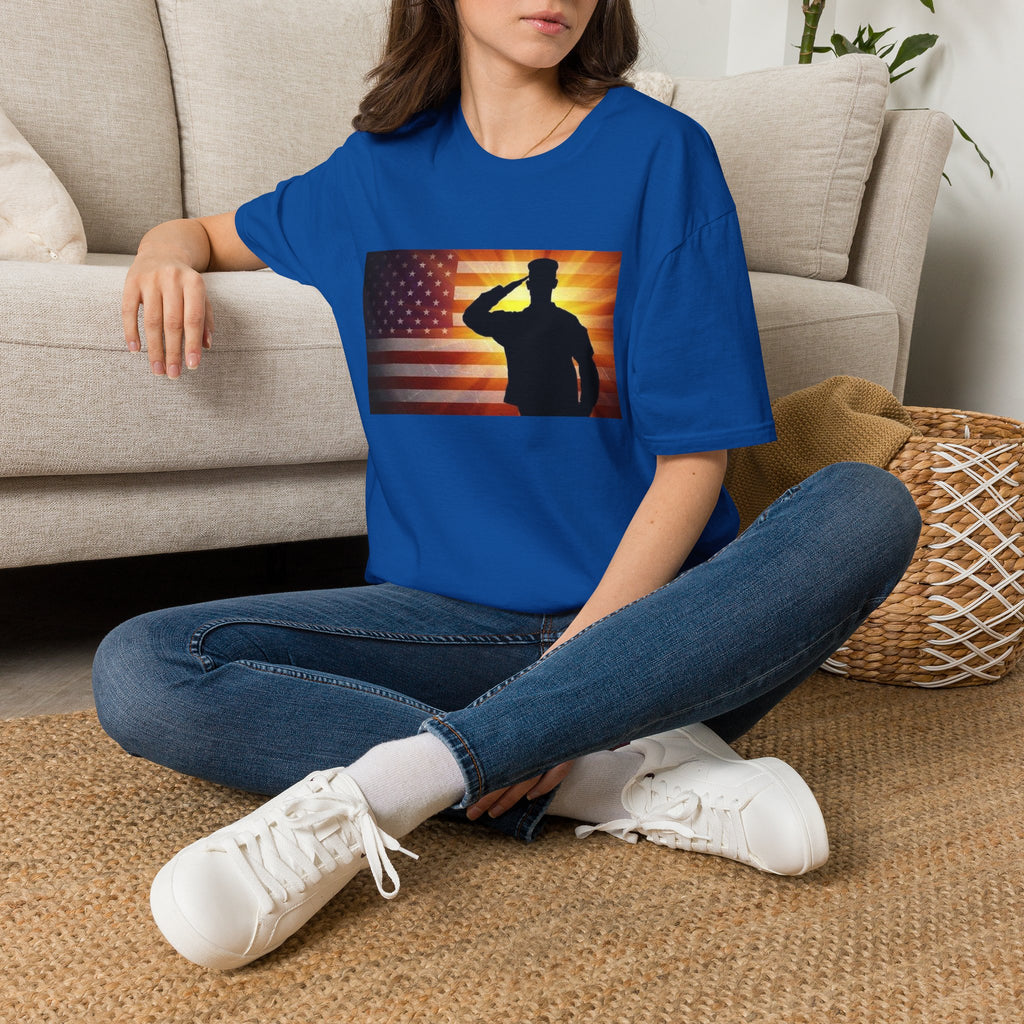 Military Salute T-Shirt — American Flag Veteran Tribute Tee