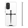 Nail Cross Tough Phone Case – Minimal Gothic Christian Armor for Samsung & iPhone