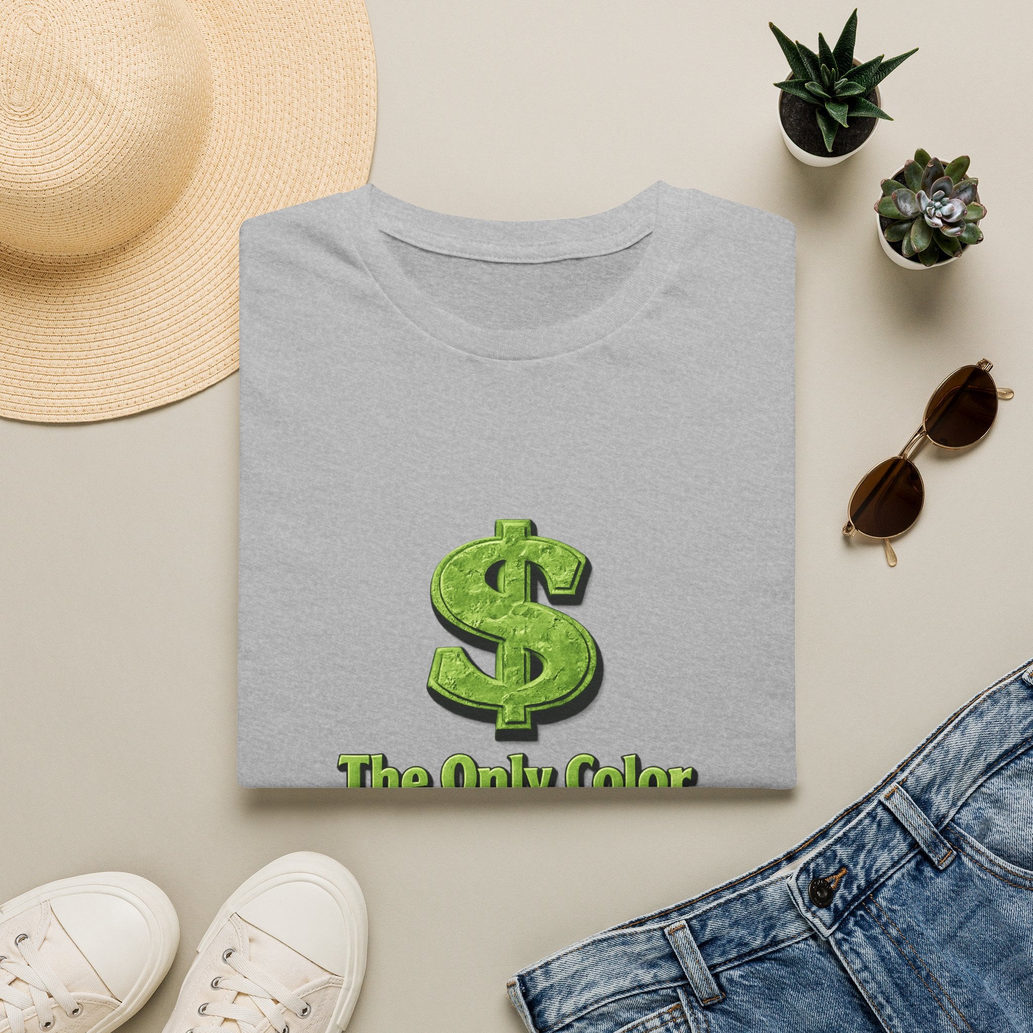 T-Shirt: "The Only Color That Matters Is Green" Dollar Sign Graphic Tee