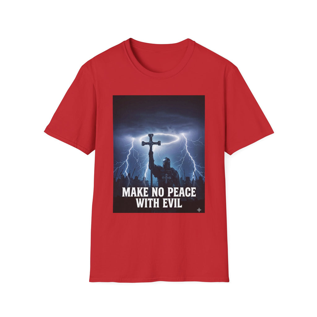 Make No Peace With Evil T-Shirt – Lightning Cross Christian Faith Tee