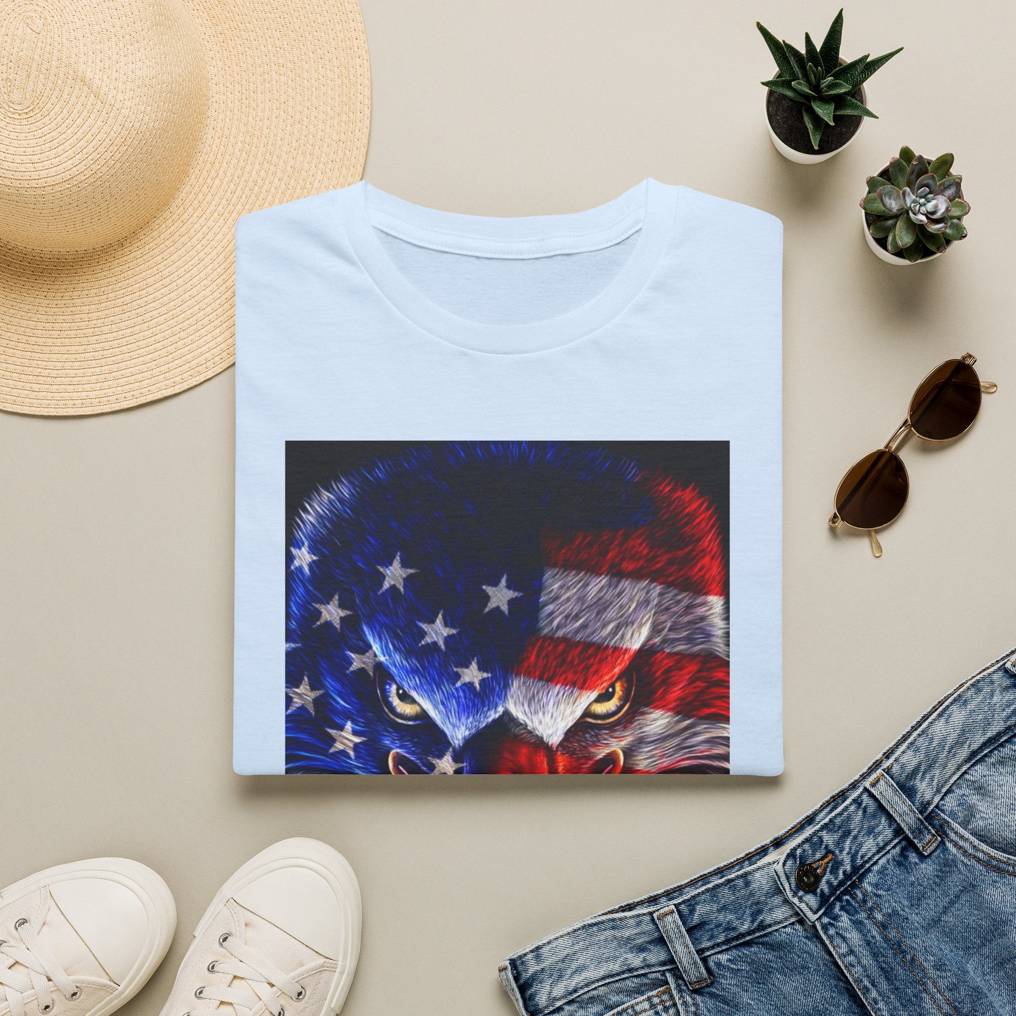 Patriotic Eagle T-Shirt — American Flag Bald Eagle Graphic Tee