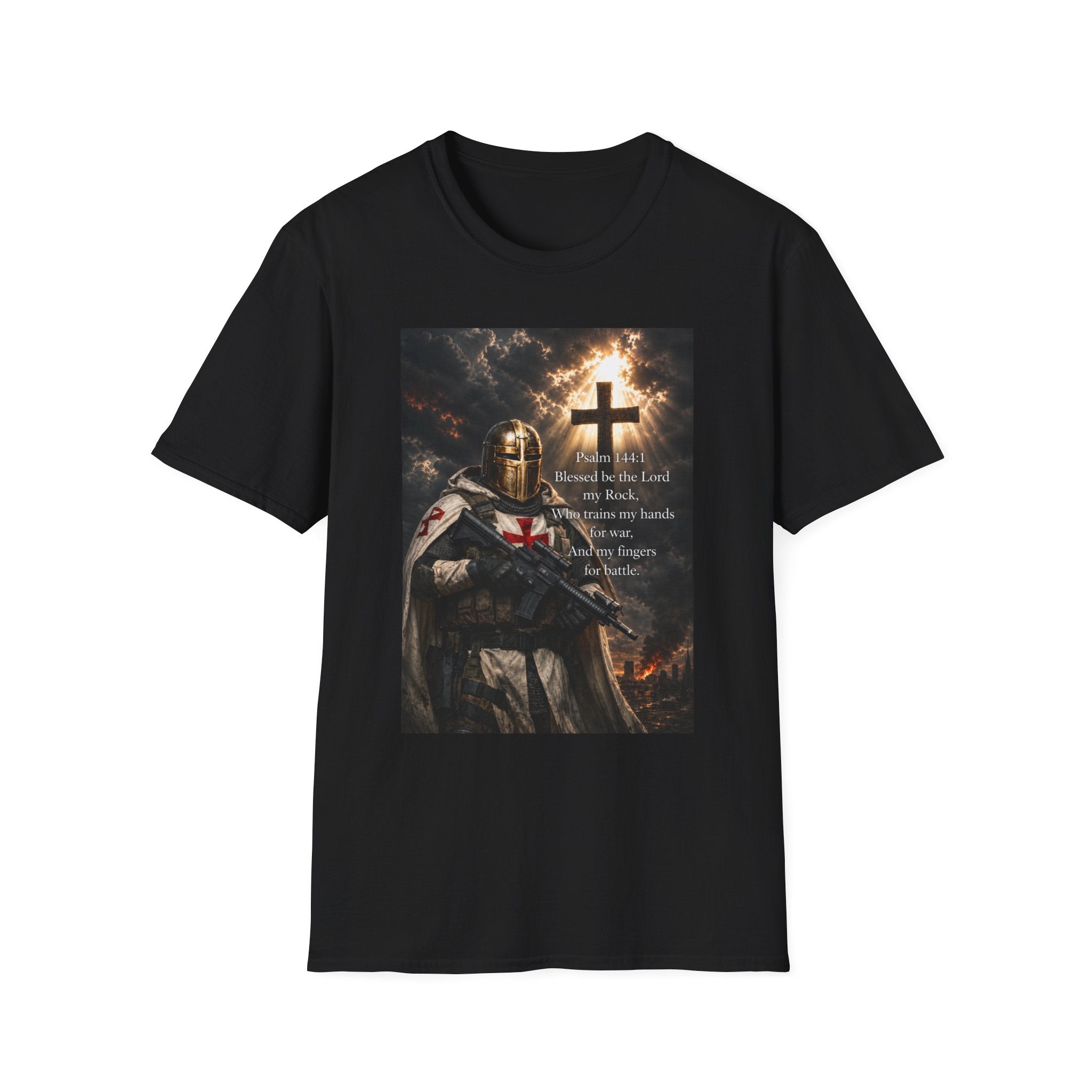 Christian Knight T-Shirt — Psalm 18:1 Faith & Strength Tee