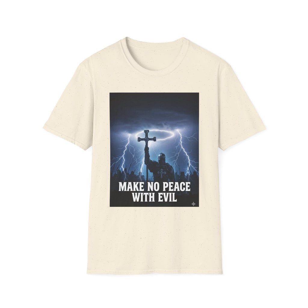 Make No Peace With Evil T-Shirt – Lightning Cross Christian Faith Tee