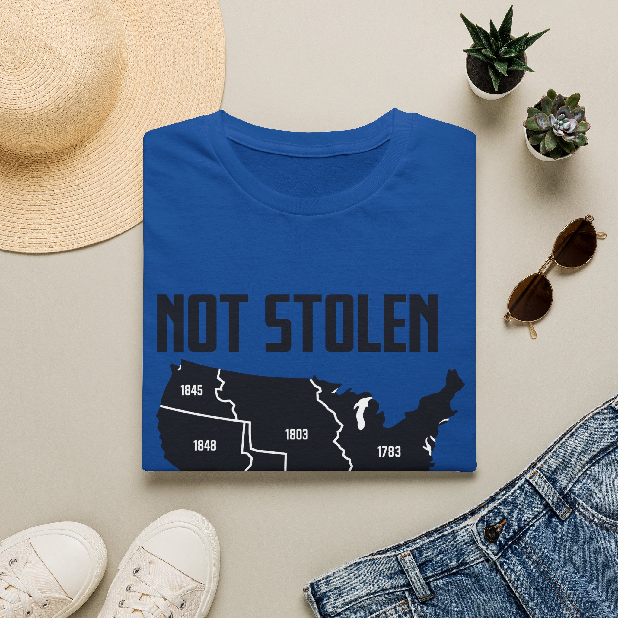 Not Stolen Conquered T‑Shirt — Historical Midwest/Great Plains Map Tee