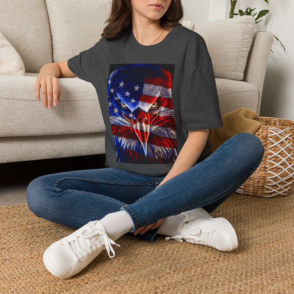Patriotic Eagle T-Shirt — American Flag Bald Eagle Graphic Tee
