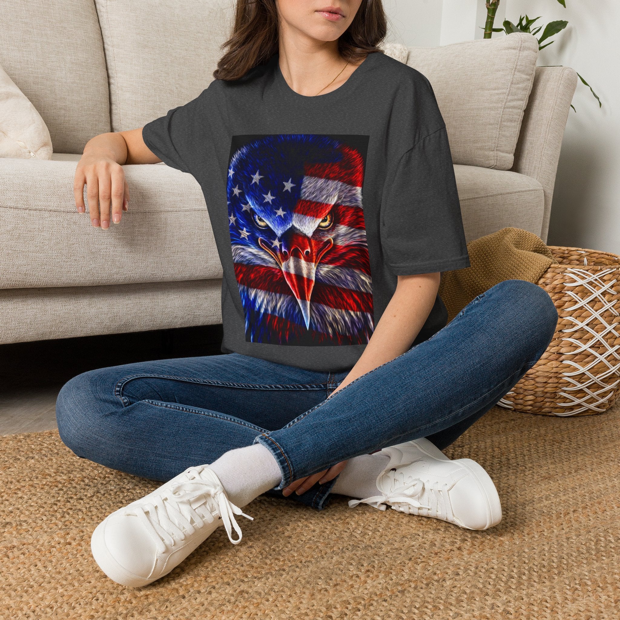 Patriotic Eagle T-Shirt — American Flag Bald Eagle Graphic Tee