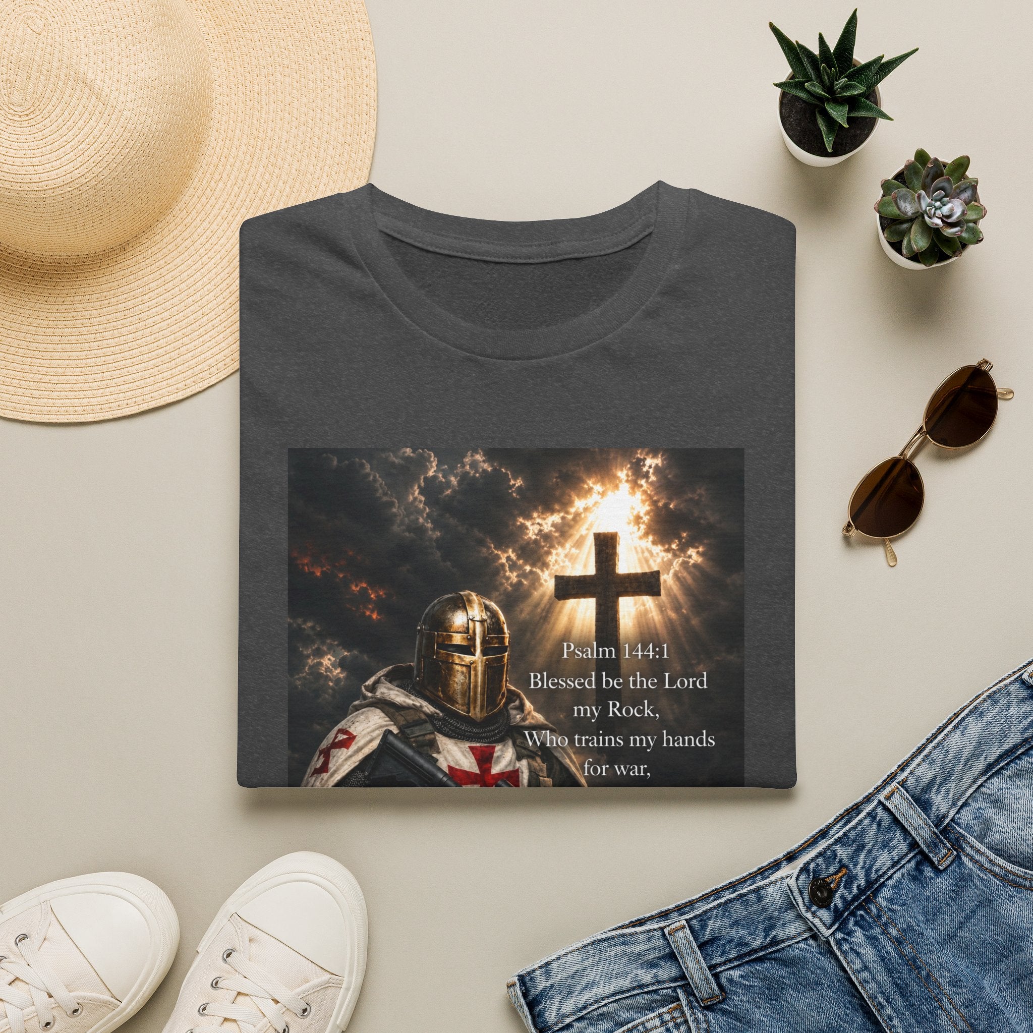 Christian Knight T-Shirt — Psalm 18:1 Faith & Strength Tee