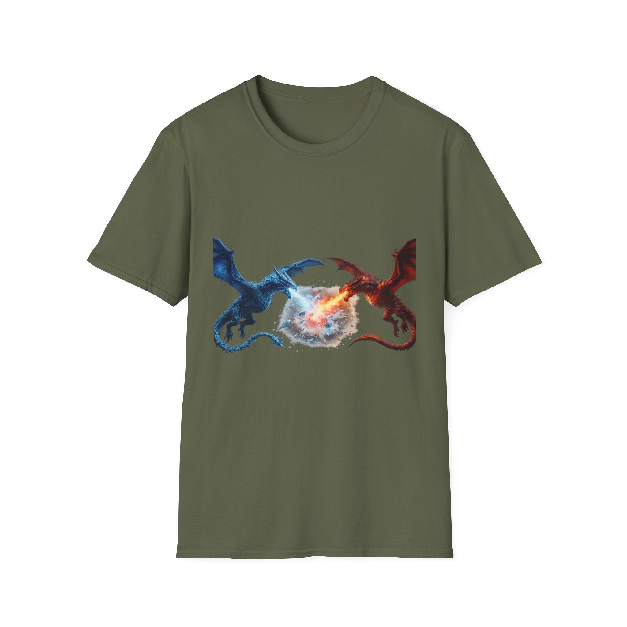 Dragon Duel T-Shirt — Fire vs Ice- Wyverns Graphic Tee