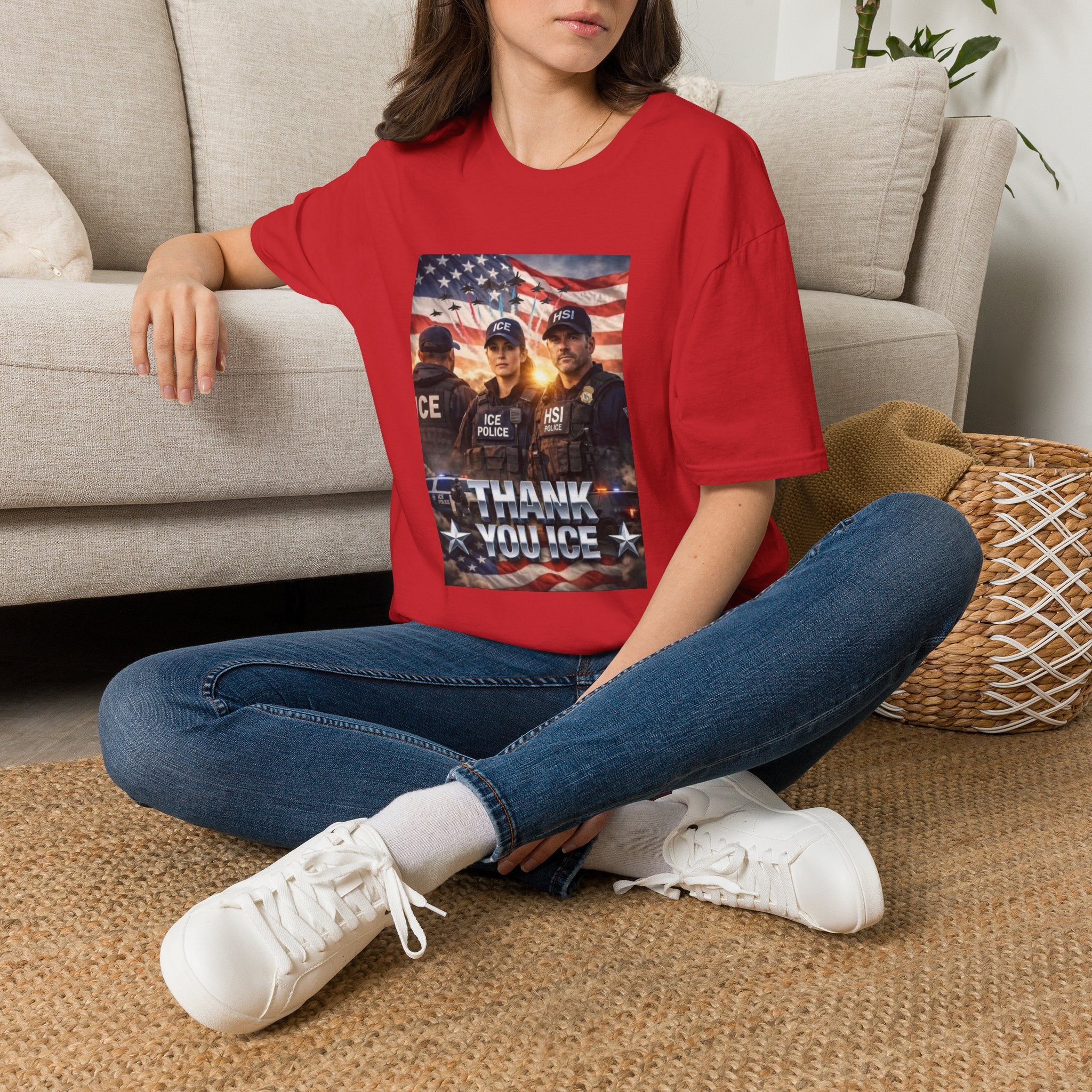 Police Tribute T-Shirt — "Thank You Police" American Flag Design