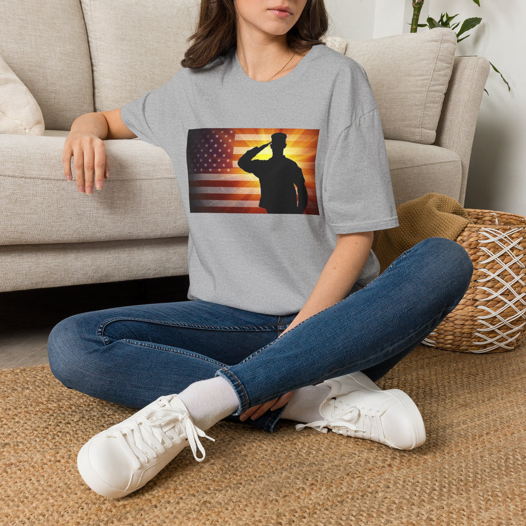 Military Salute T-Shirt — American Flag Veteran Tribute Tee