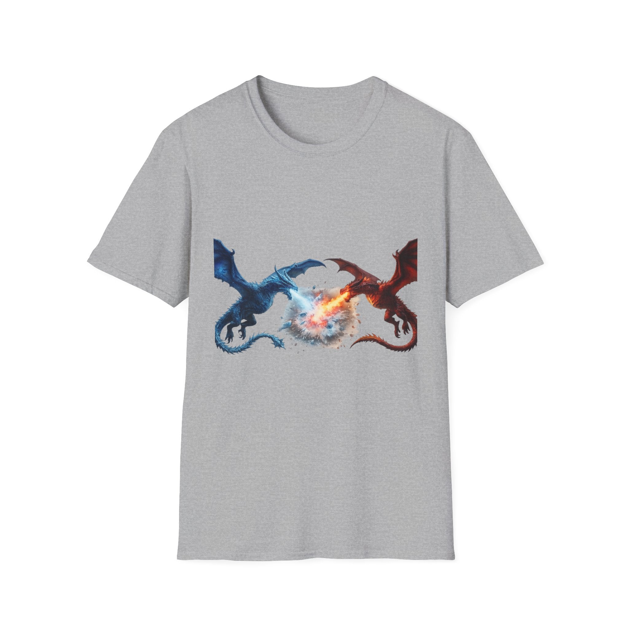 Dragon Duel T-Shirt — Fire vs Ice- Wyverns Graphic Tee