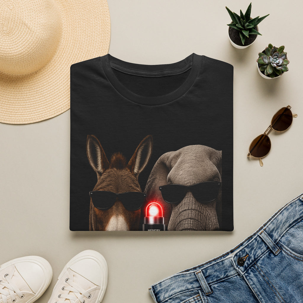 Funny Donkey & Elephant Sunglasses T-Shirt — Political Animal Humor Tee