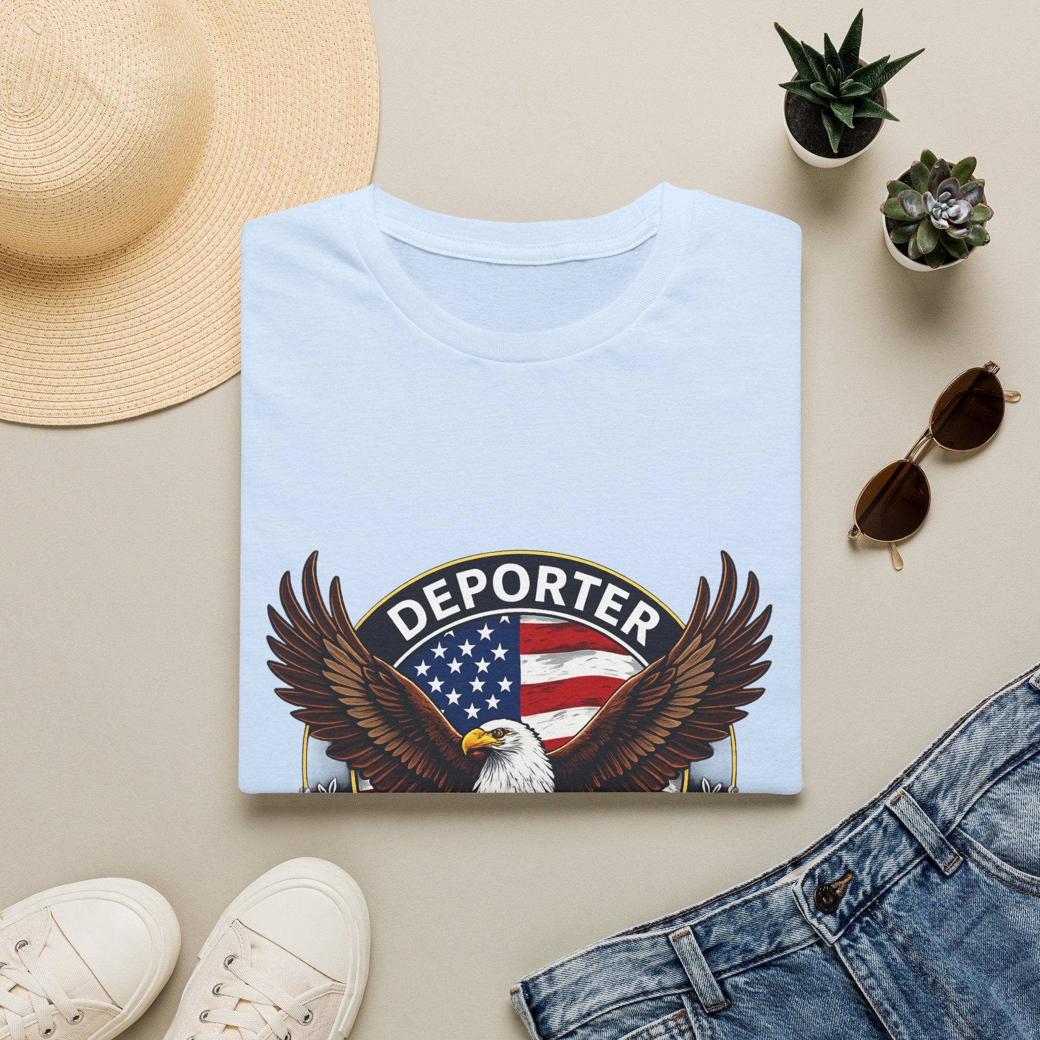Deporter Supporter T-Shirt — Patriotic Eagle American Flag Tee