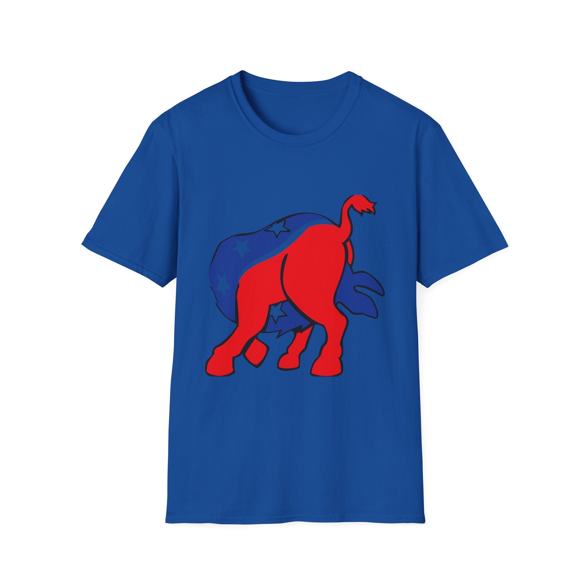 Elephant Political Graphic T-Shirt — Patriotic Red, White & Blue Design