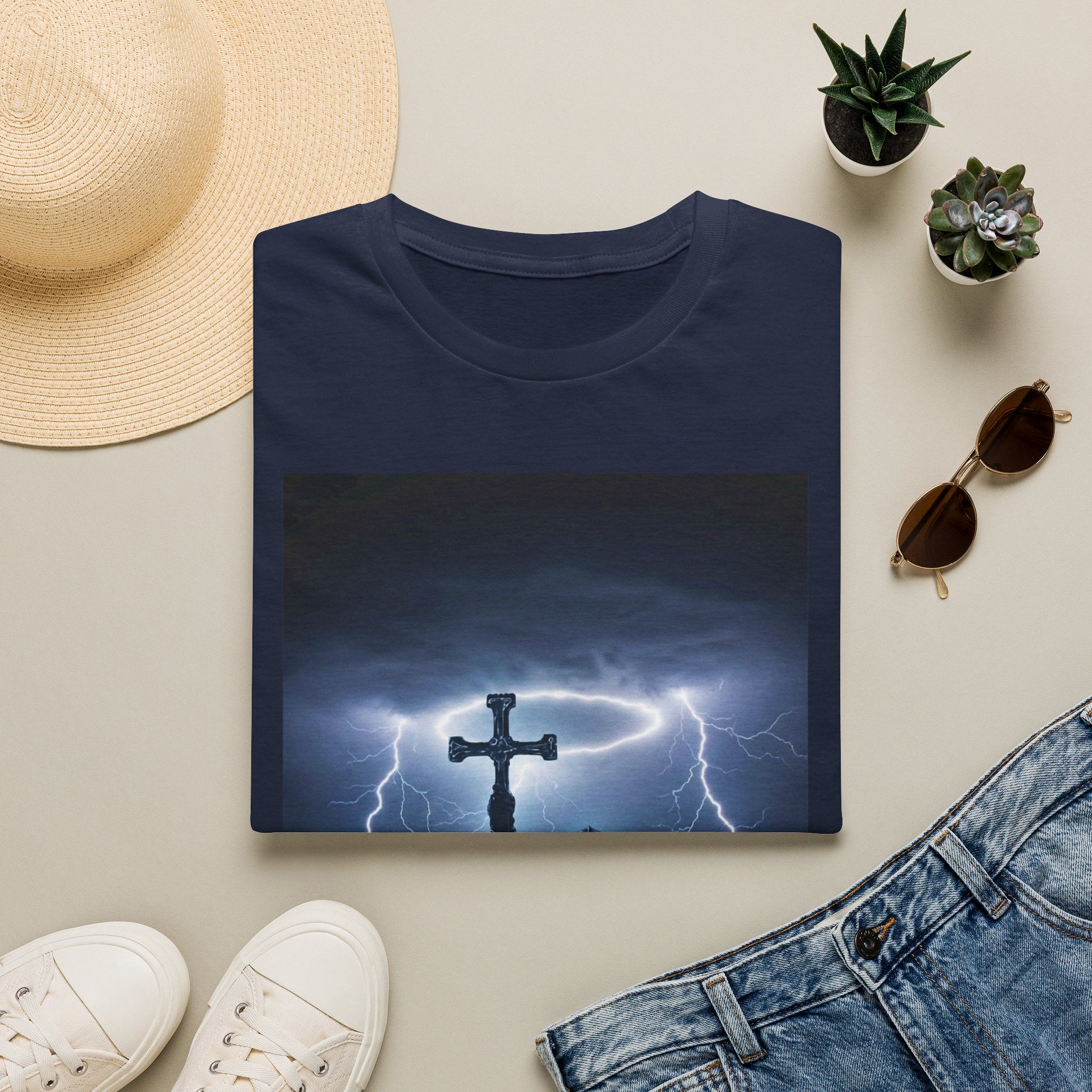 Make No Peace With Evil T-Shirt – Lightning Cross Christian Faith Tee