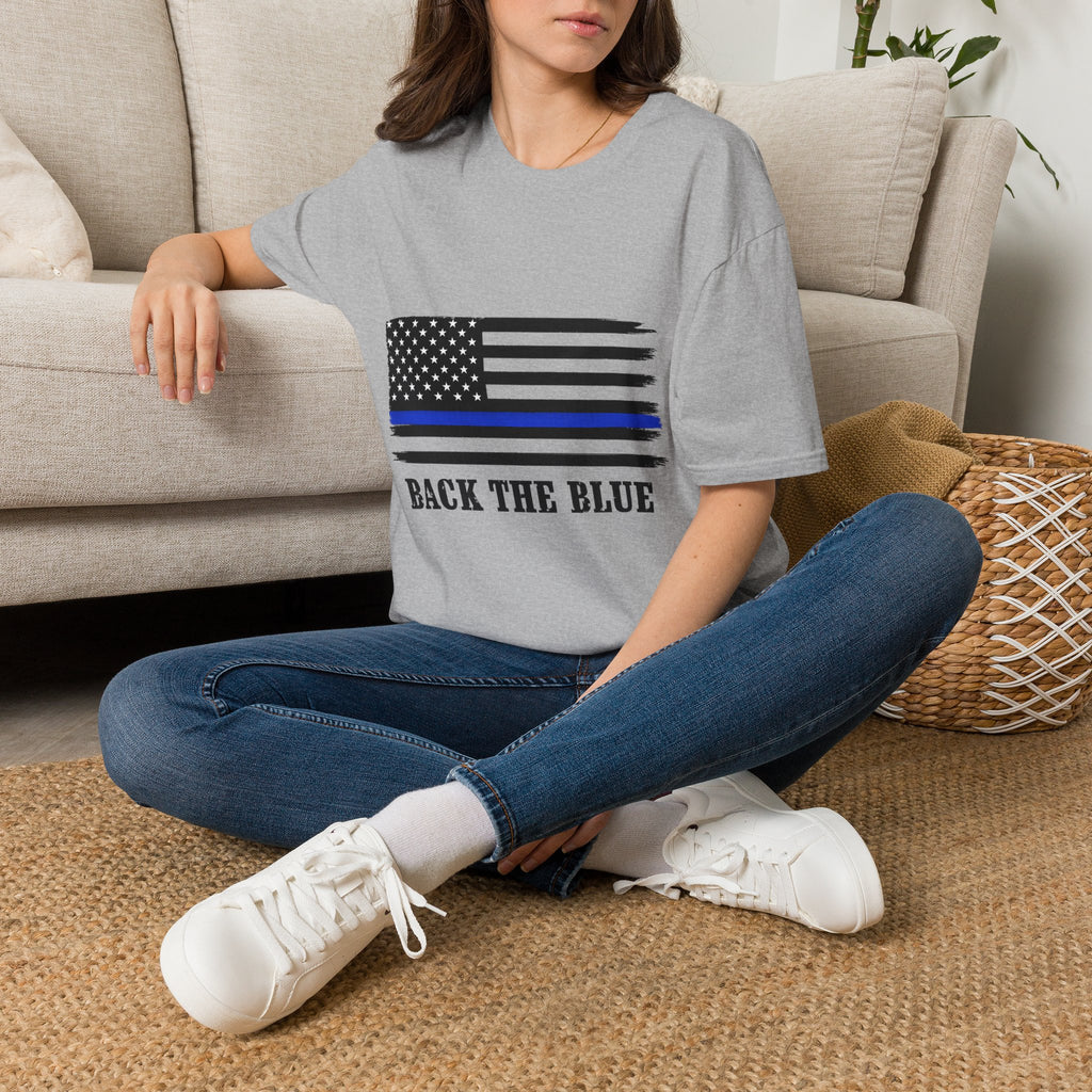 T-Shirt — Thin Blue Line American Flag "Back The Blue" Patrol Tee