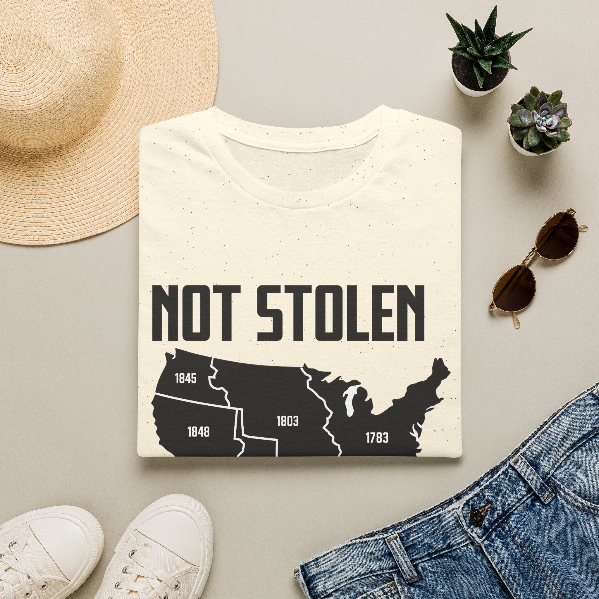 Not Stolen Conquered T‑Shirt — Historical Midwest/Great Plains Map Tee