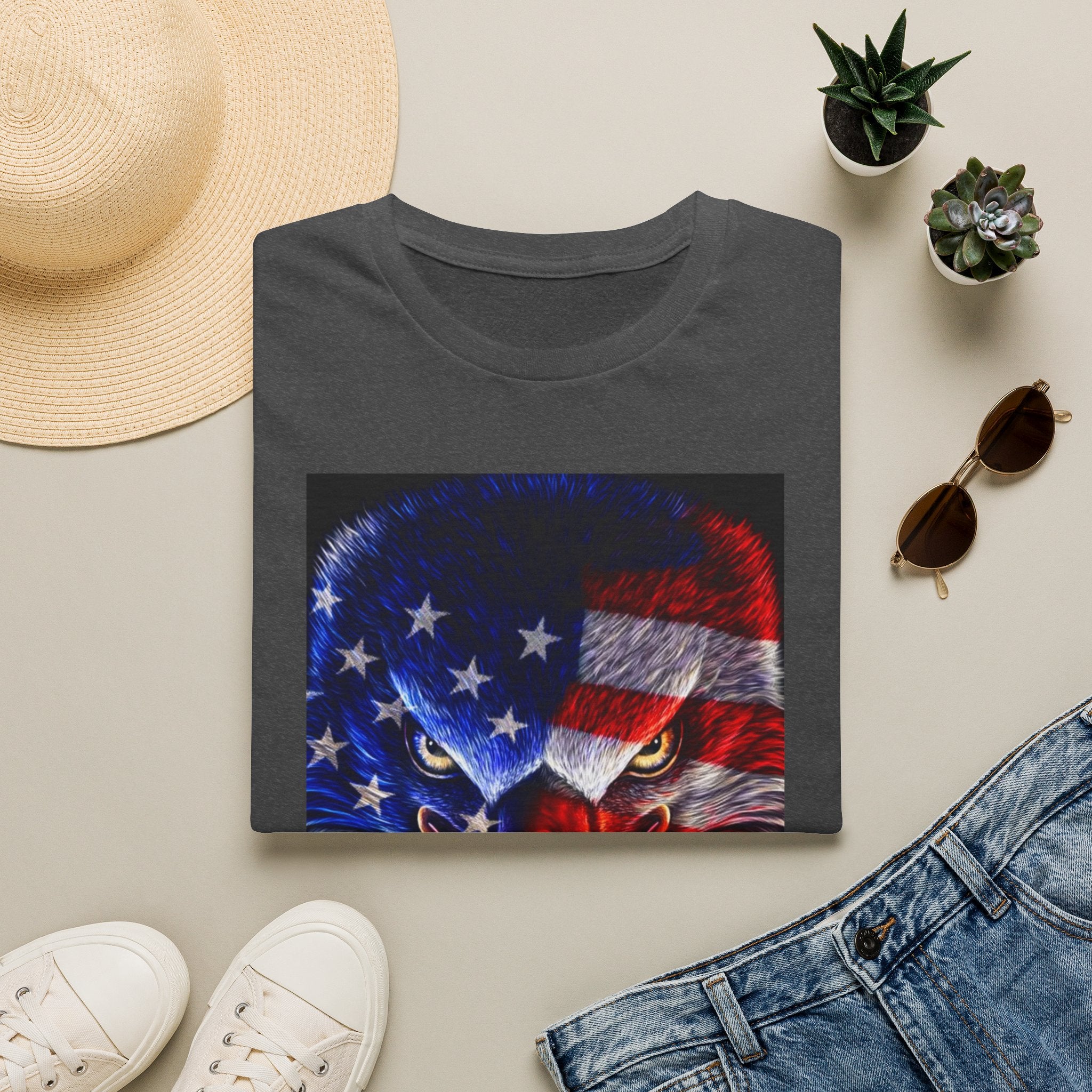 Patriotic Eagle T-Shirt — American Flag Bald Eagle Graphic Tee