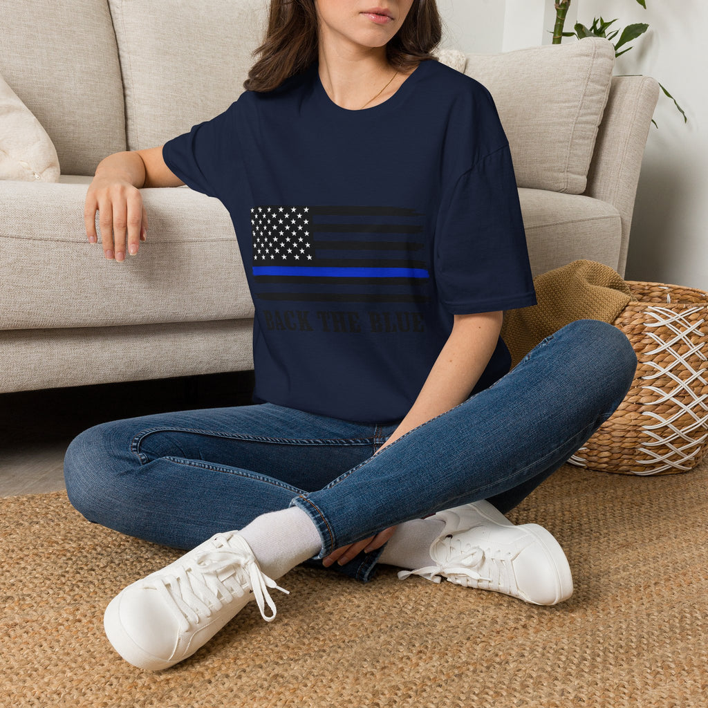 T-Shirt — Thin Blue Line American Flag "Back The Blue" Patrol Tee
