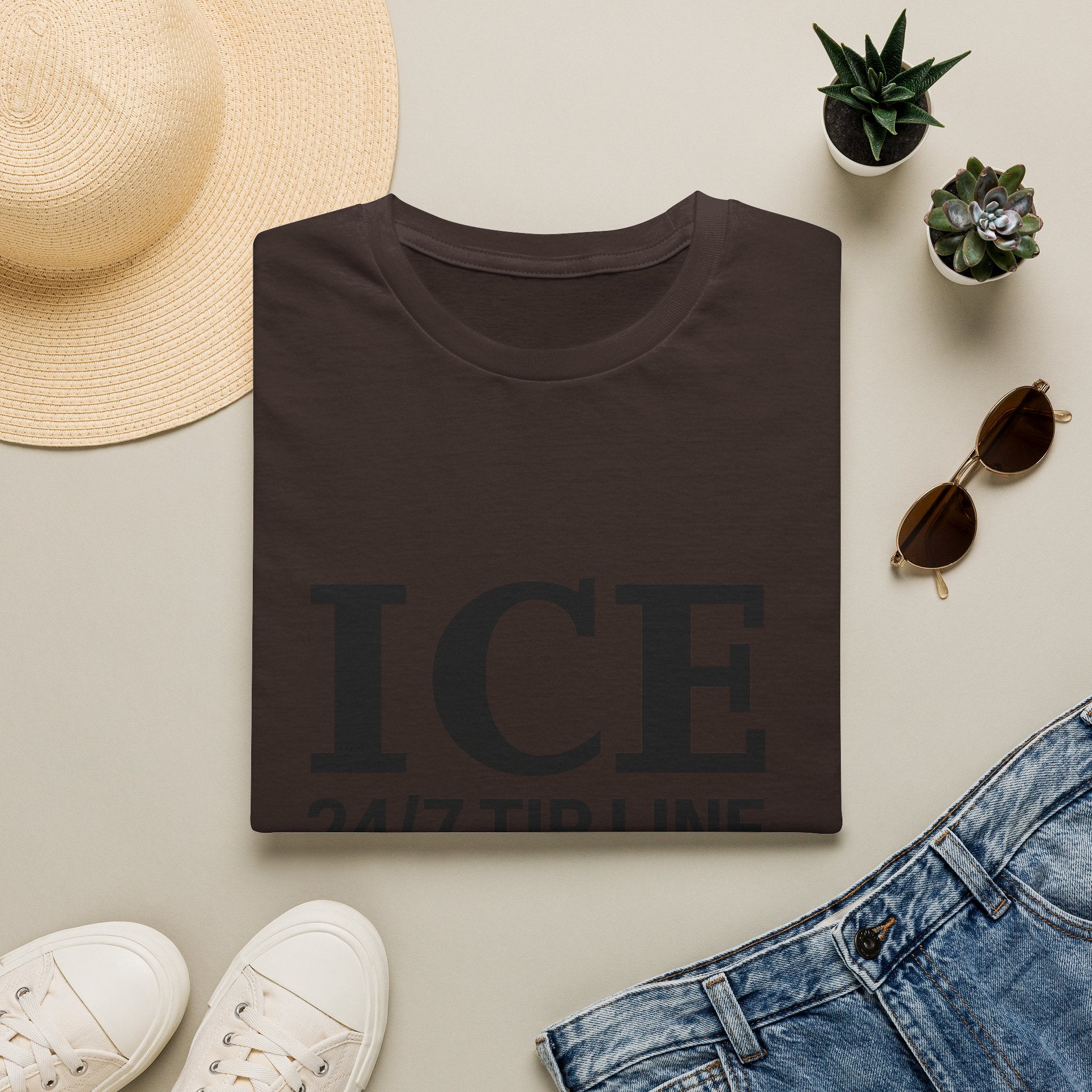 ICE 24/7 Tip Line T-Shirt — Funny ICE Hotline Graphic Tee