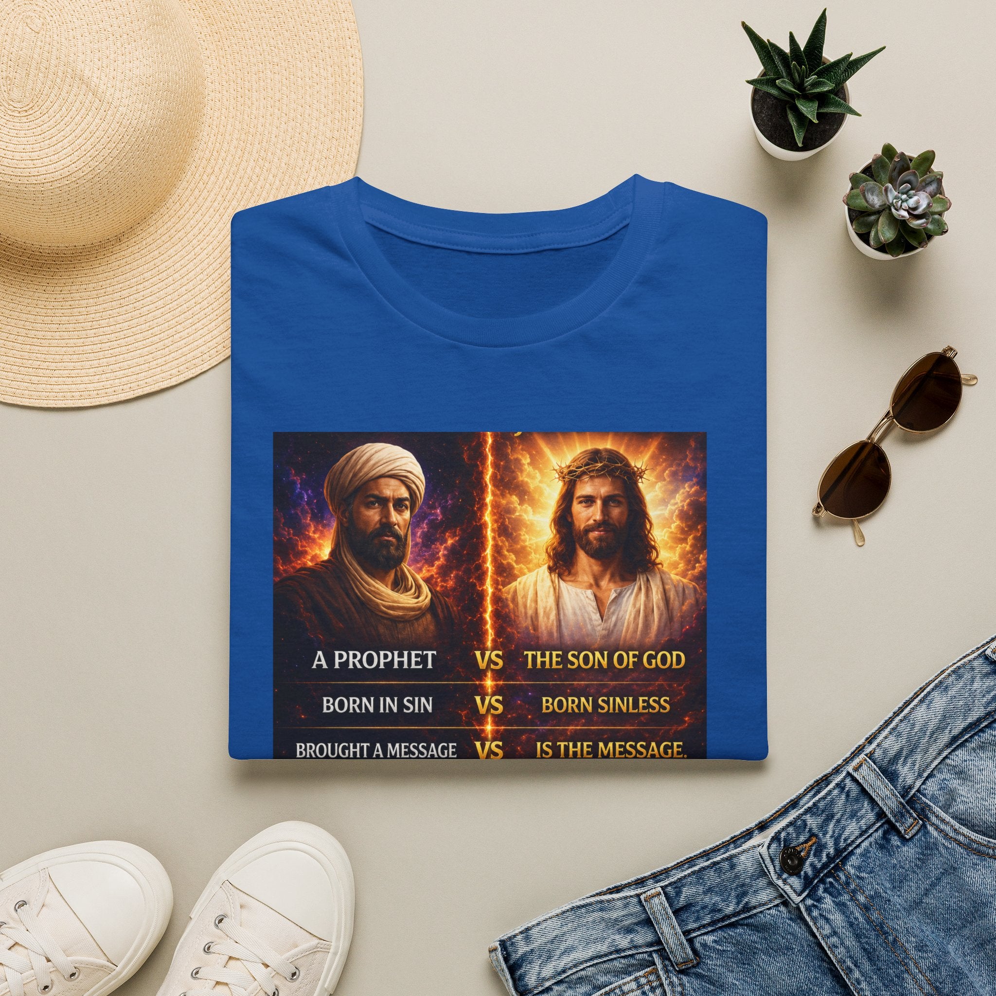 Religious Comparison Graphic Tee — 'A Prophet vs The Son of God'