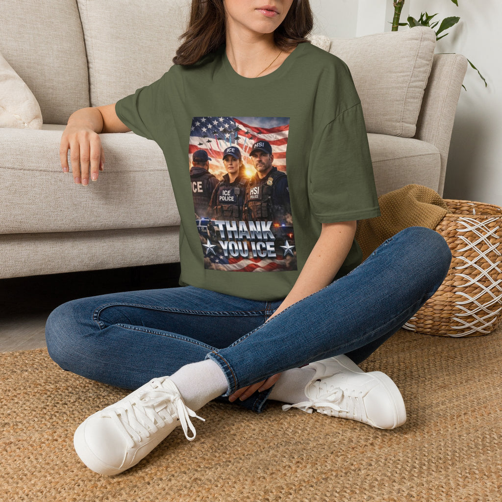 Police Tribute T-Shirt — "Thank You Police" American Flag Design