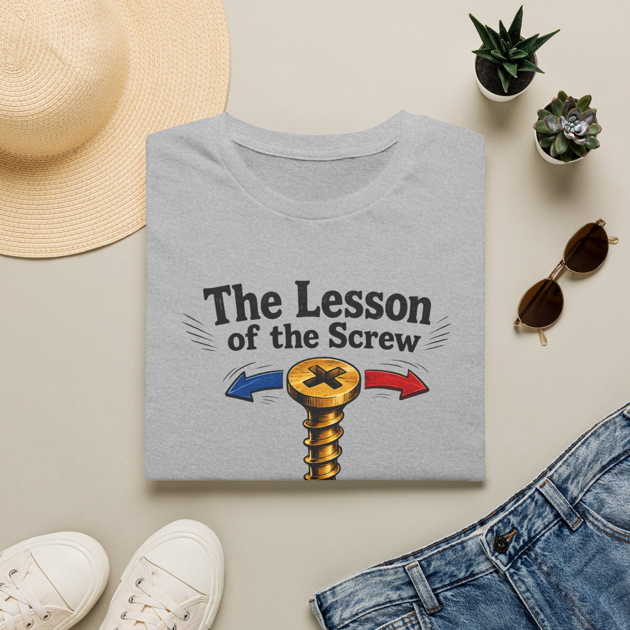 T-Shirt — “The Lesson of the Screw” Funny Instructional Graphic Tee