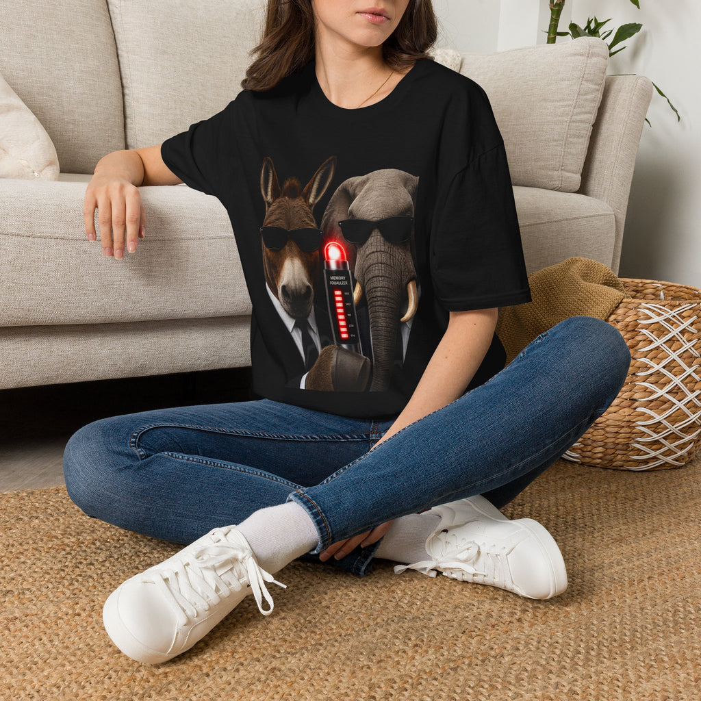 Funny Donkey & Elephant Sunglasses T-Shirt — Political Animal Humor Tee