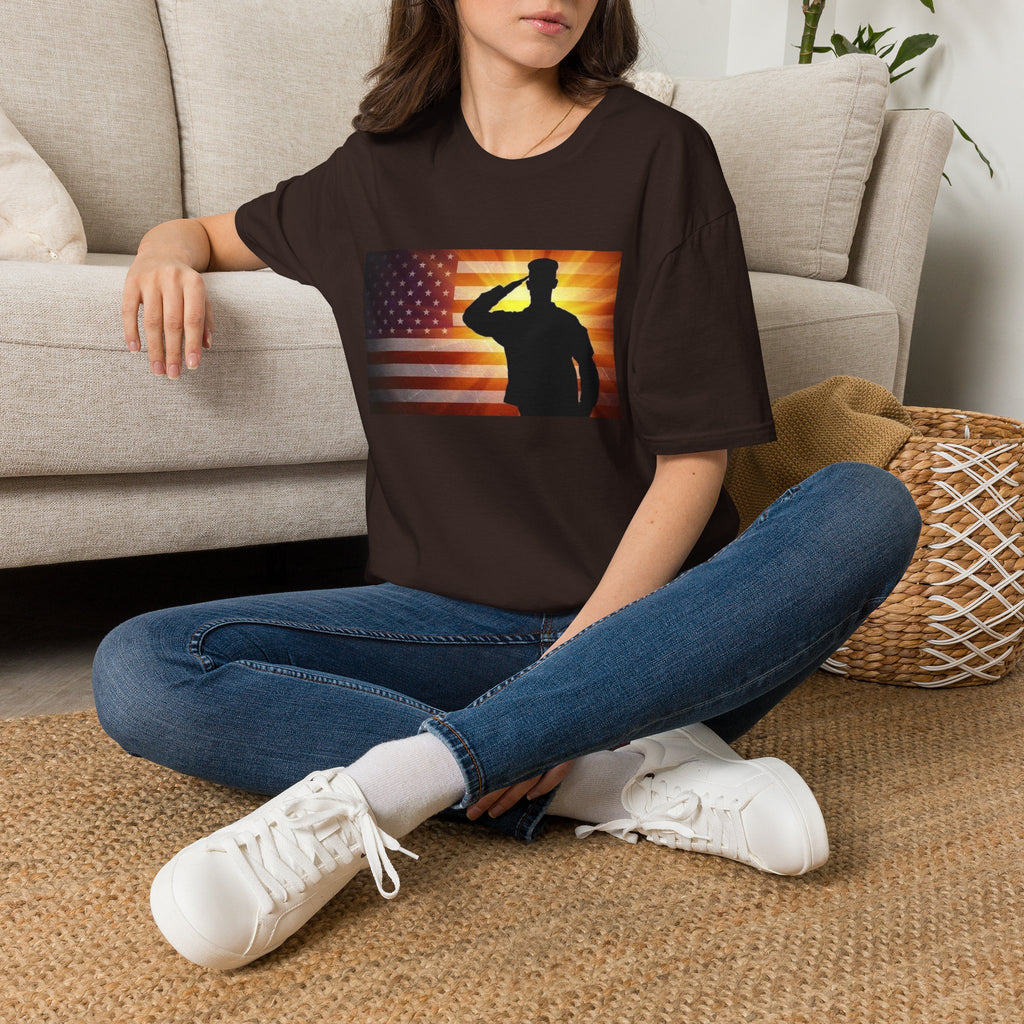 Military Salute T-Shirt — American Flag Veteran Tribute Tee