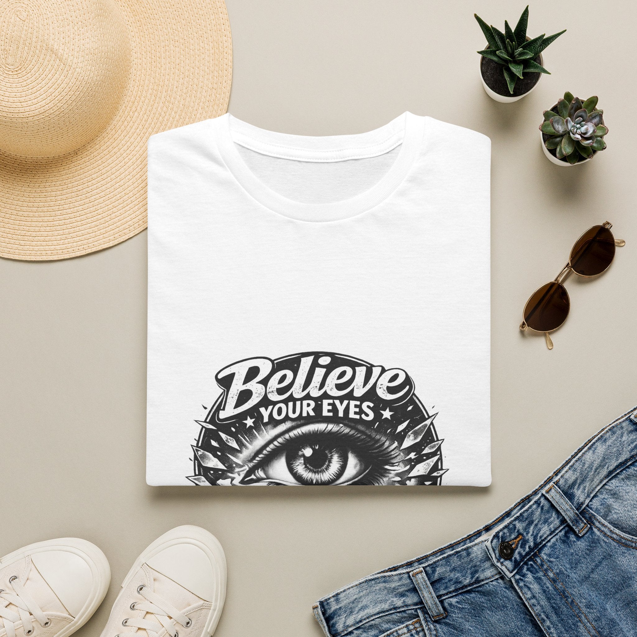 Believe Your Eyes T-Shirt — Vintage All-Seeing Eye Graphic Tee
