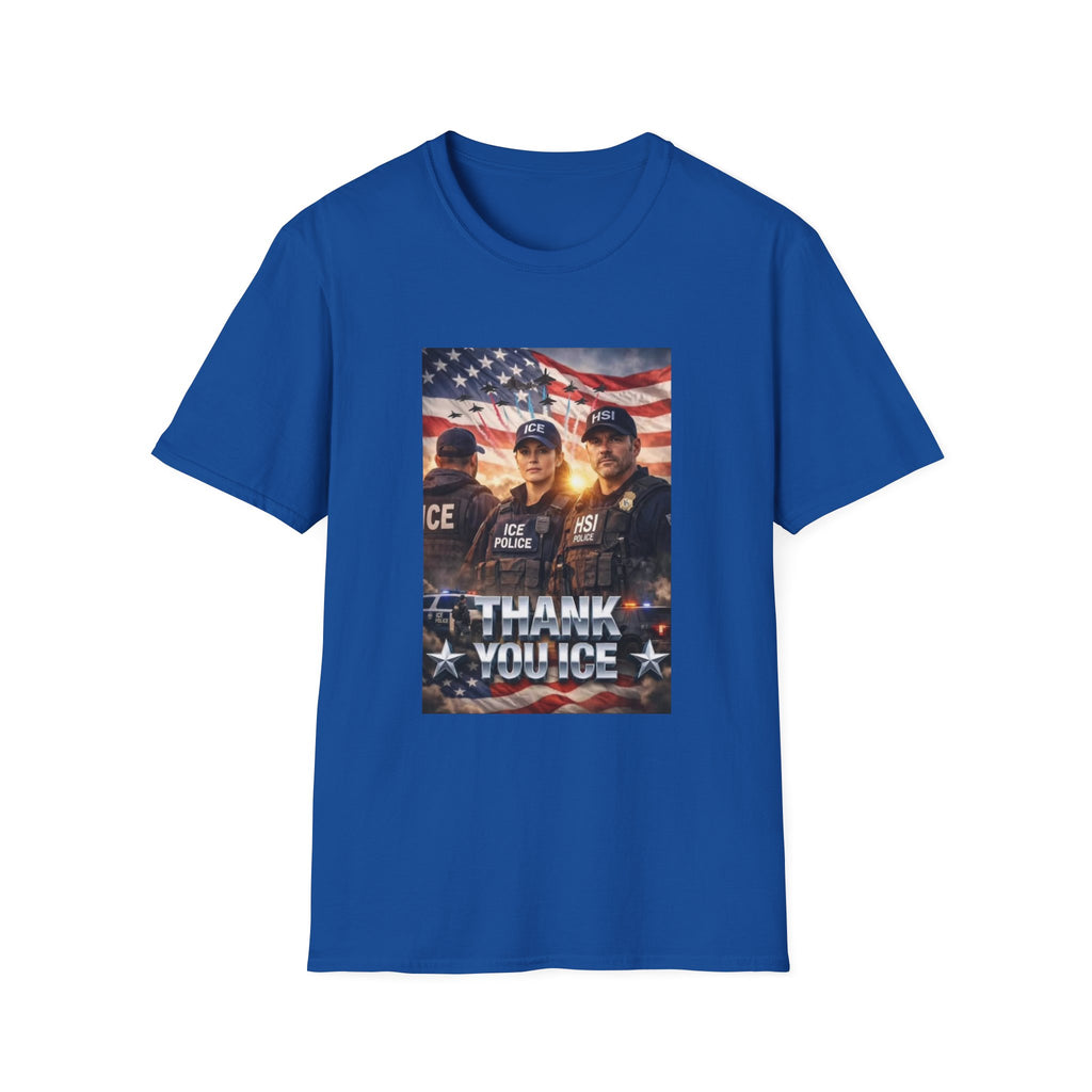 Police Tribute T-Shirt — "Thank You Police" American Flag Design
