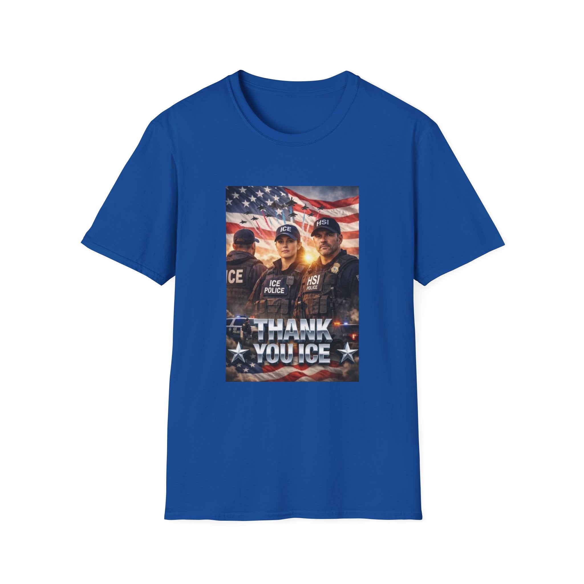 Police Tribute T-Shirt — "Thank You Police" American Flag Design