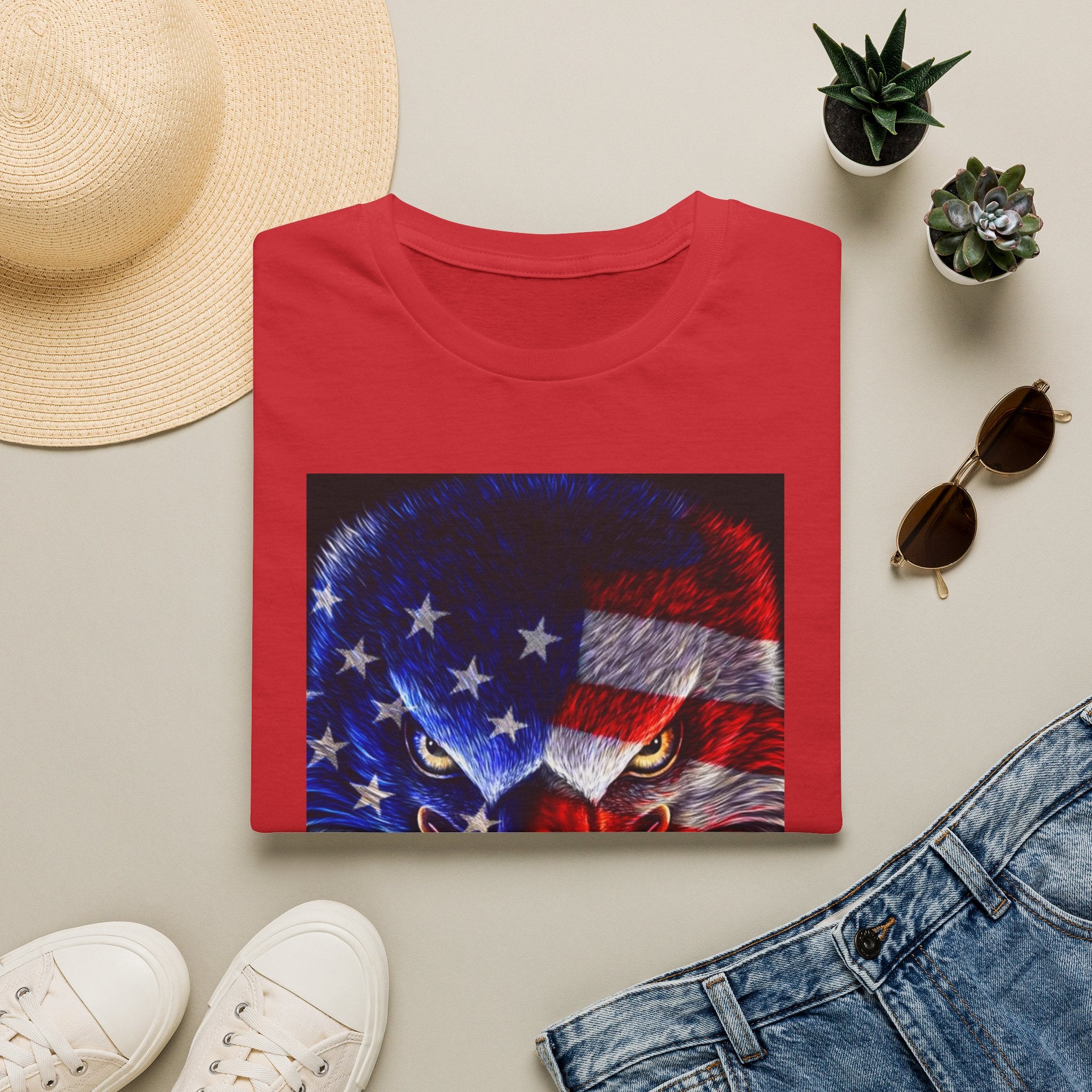 Patriotic Eagle T-Shirt — American Flag Bald Eagle Graphic Tee