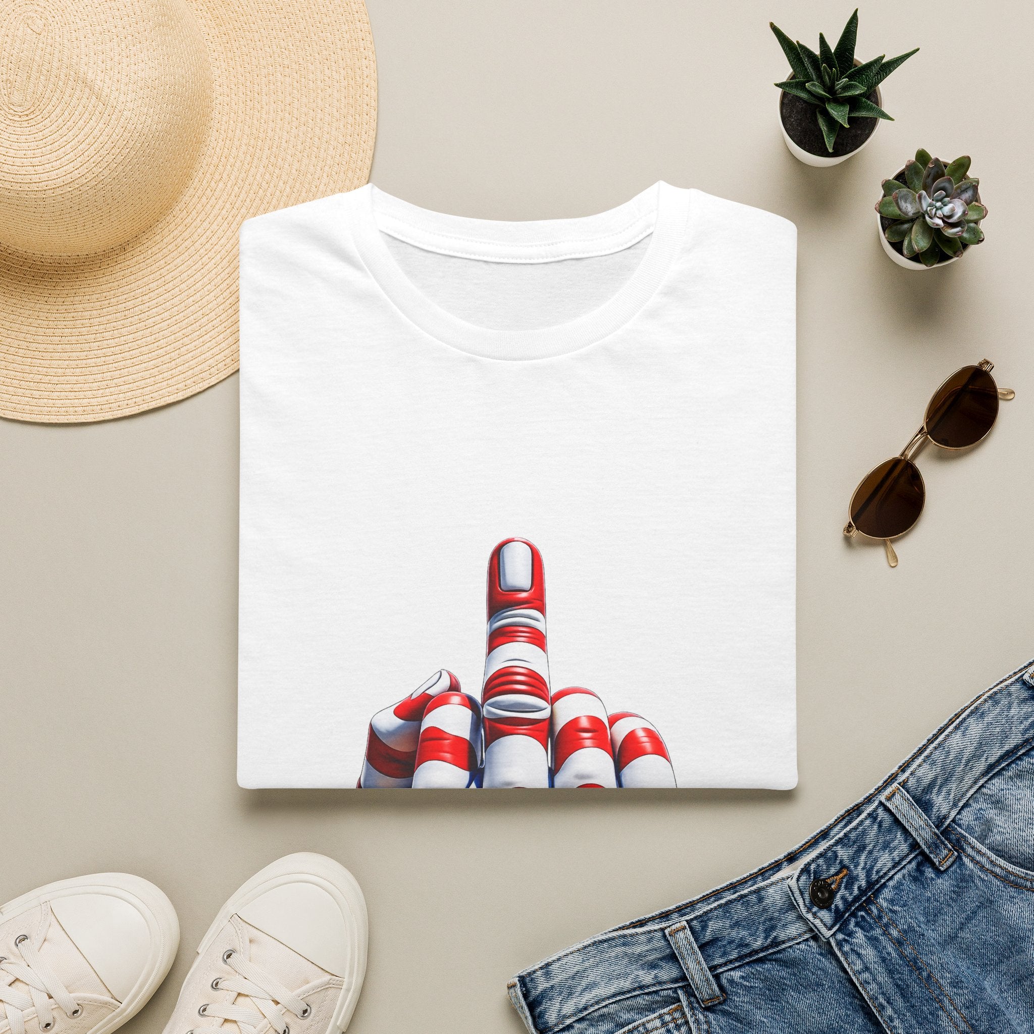 Middle Finger USA Flag T‑Shirt — Patriotic Offensive Graphic Tee