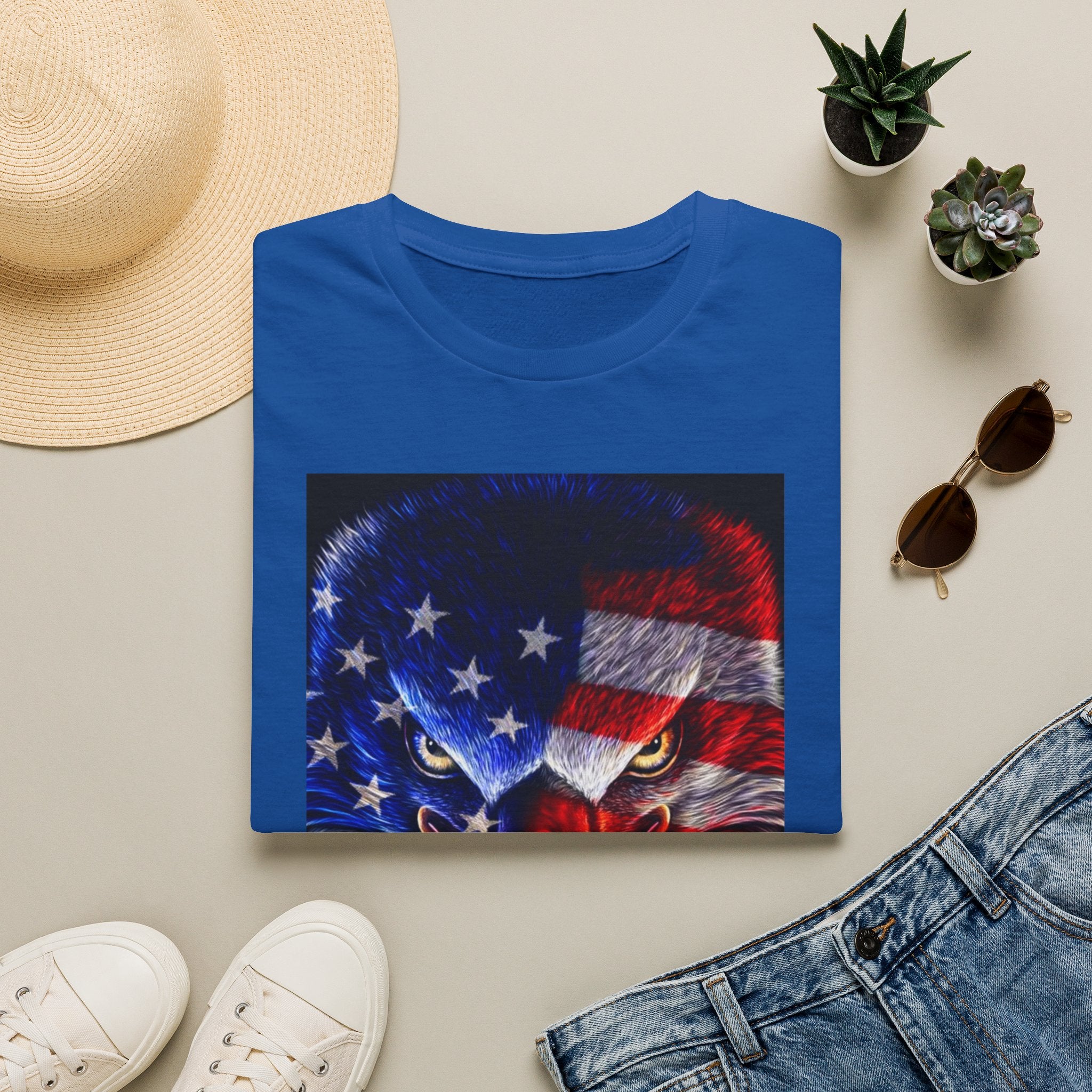 Patriotic Eagle T-Shirt — American Flag Bald Eagle Graphic Tee