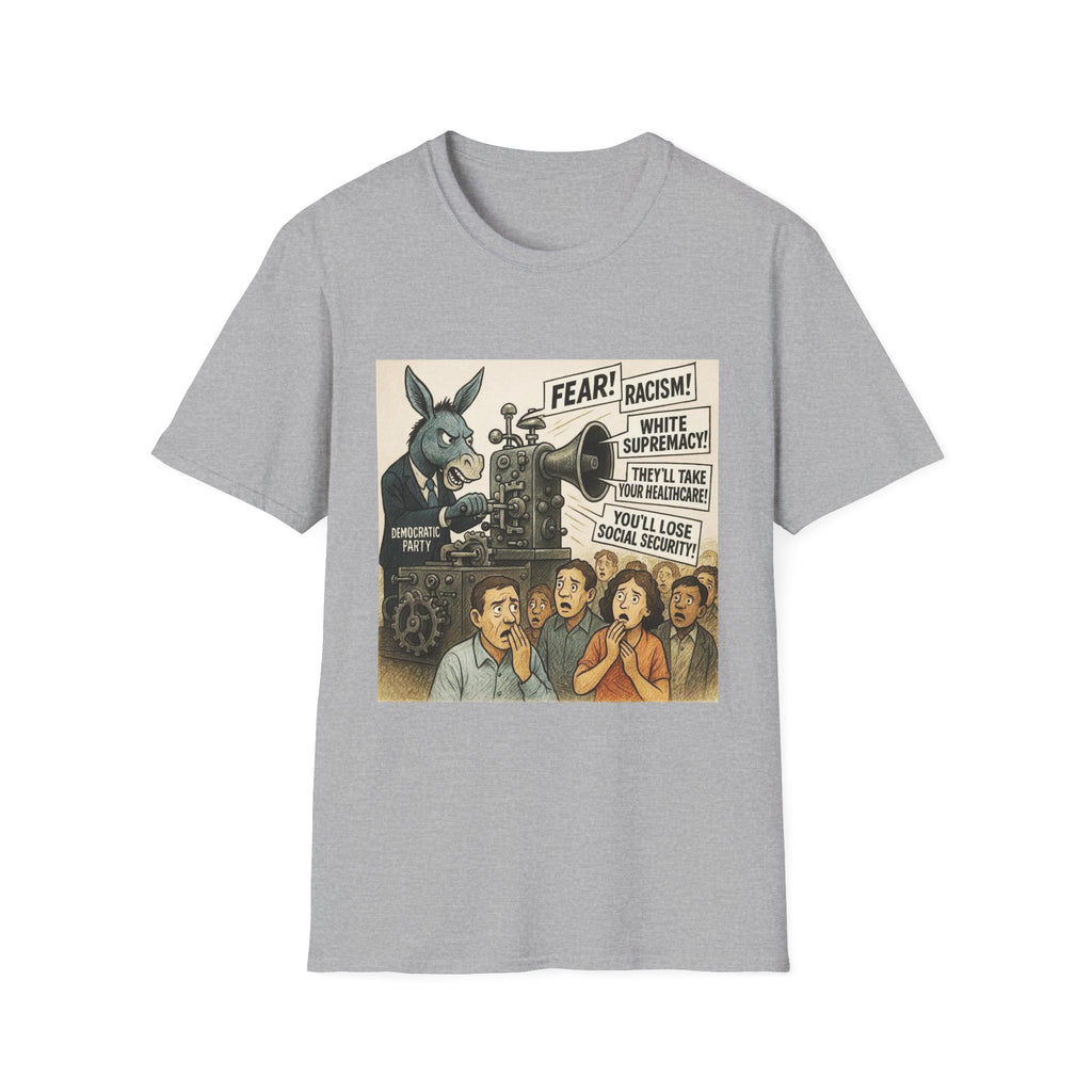 Graphic T-Shirt — Vintage Political Cartoon ‘Fear! Racism! White Supremacy!’