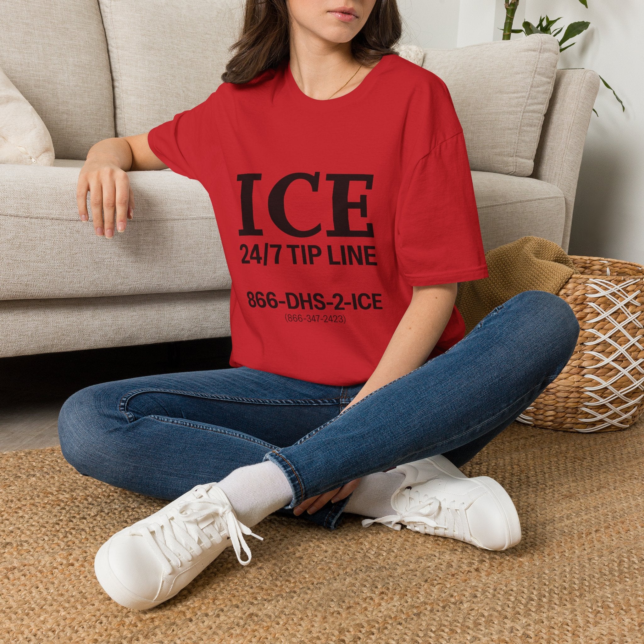 ICE 24/7 Tip Line T-Shirt — Funny ICE Hotline Graphic Tee
